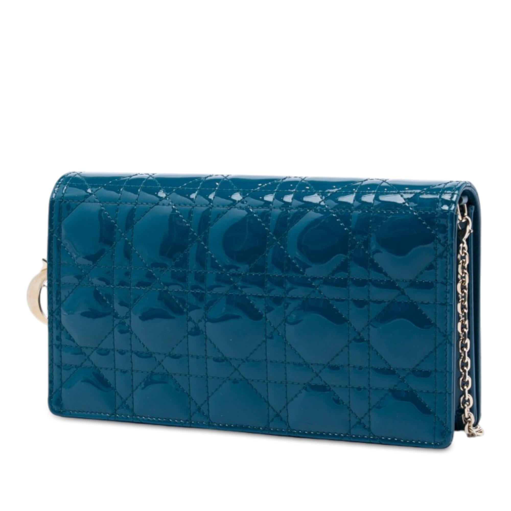 Dior Patent Cannage Lady Dior Wallet On Chain