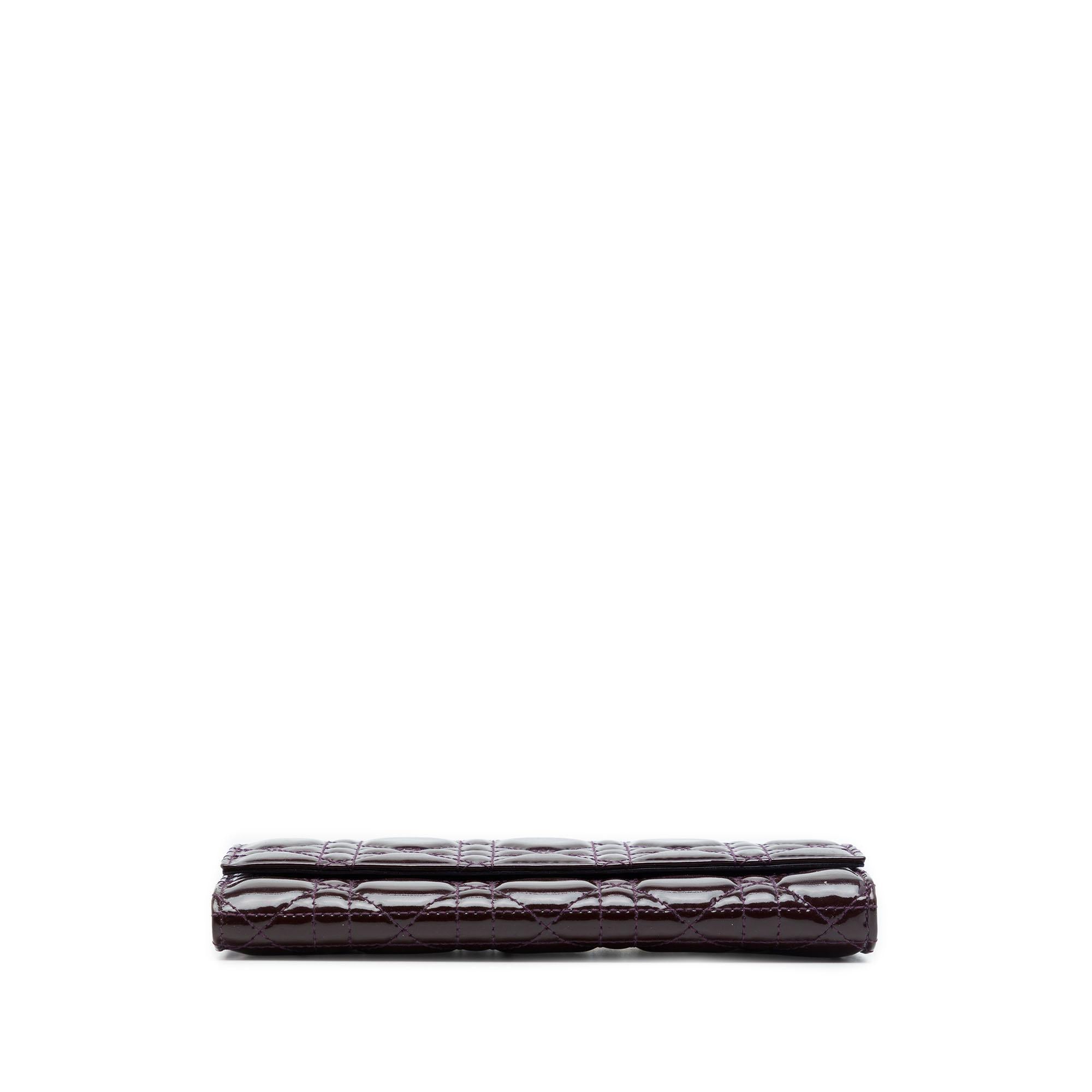 Dior Patent Cannage Lady Dior Wallet On Chain