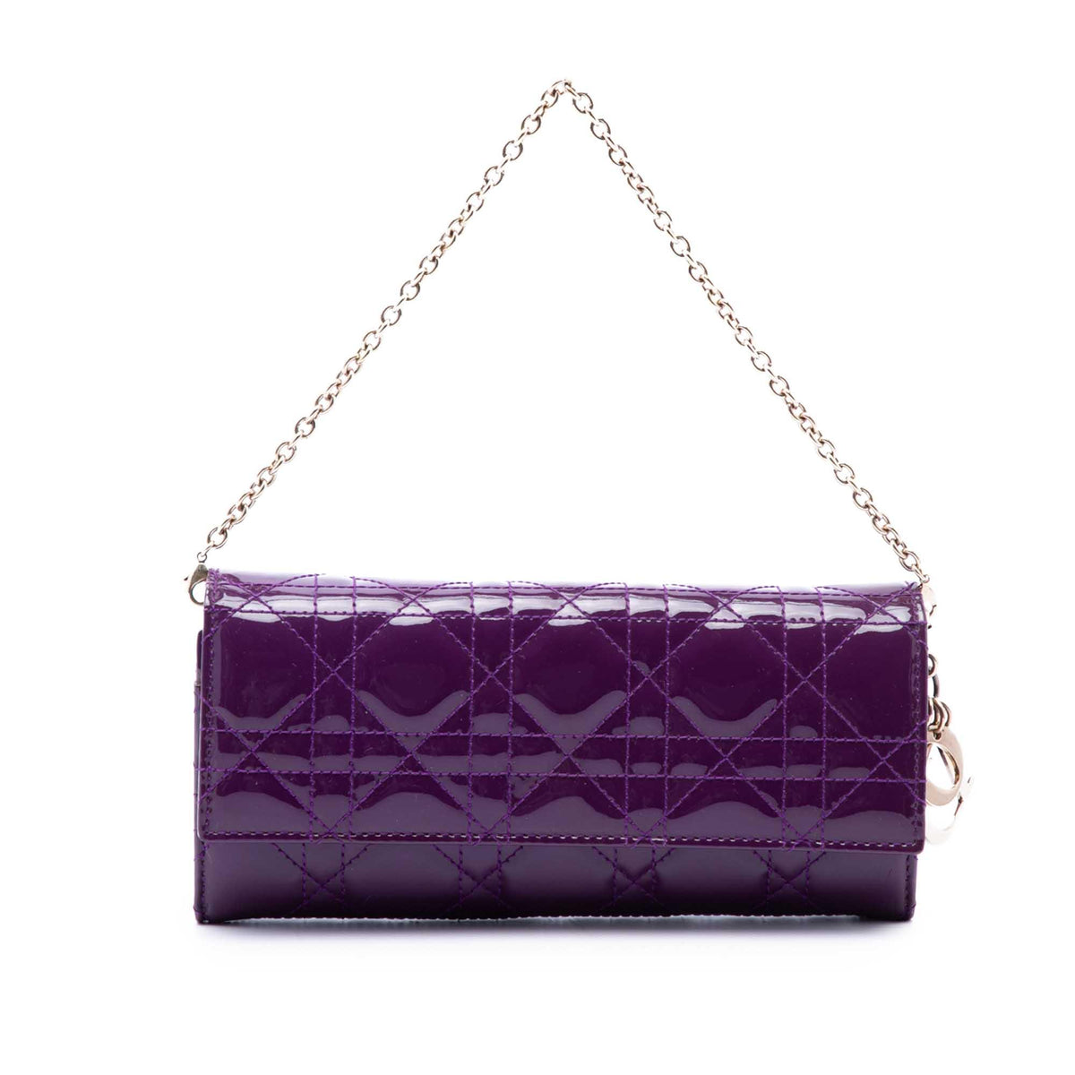 Dior Patent Cannage Lady Dior Wallet On Chain