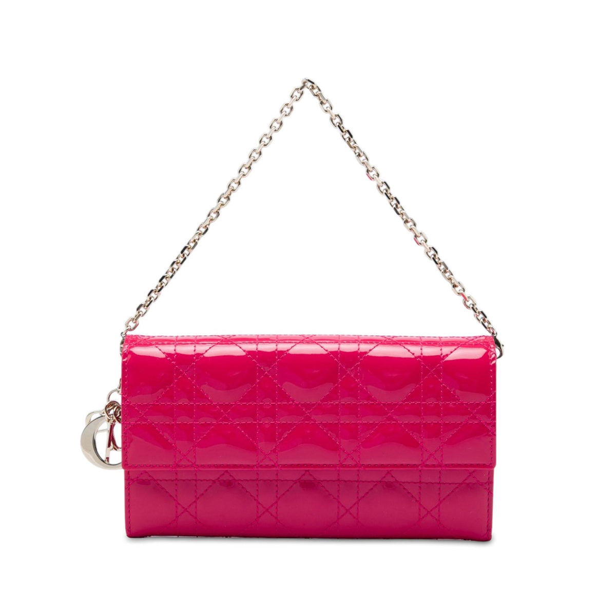 Dior Patent Cannage Lady Dior Wallet On Chain