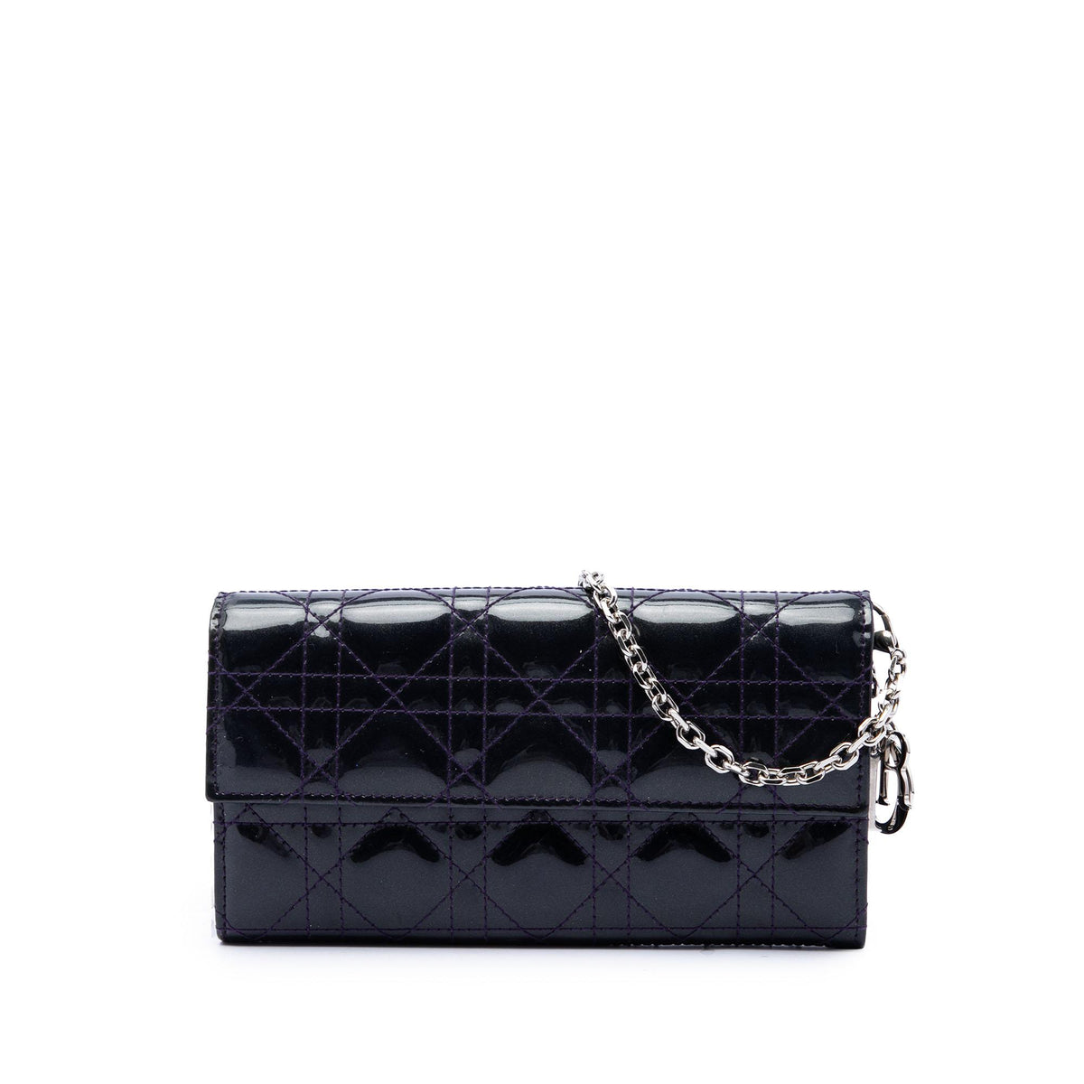 Dior Patent Cannage Lady Dior Wallet On Chain