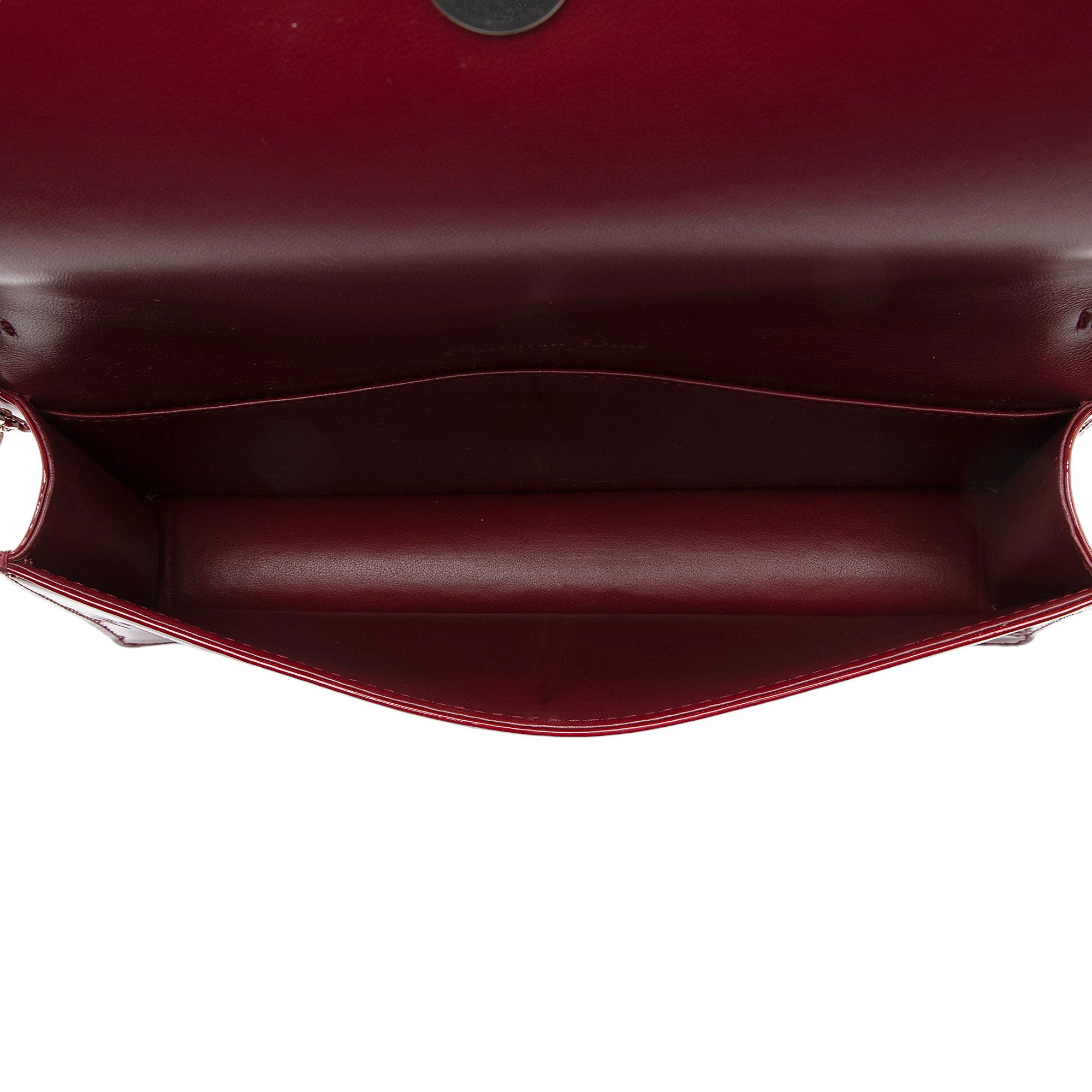 Dior Patent Leather Cannage Lady Dior Wallet on Chain (SHF-w2ghq7)