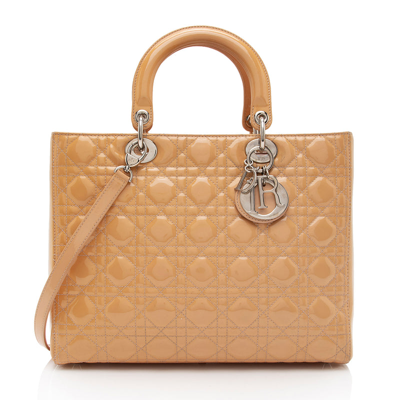 Lady dior 2025 large patent leather