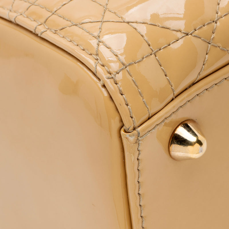 Dior Patent Leather Lady Dior Large Tote (SHF-EZ4EwJ)