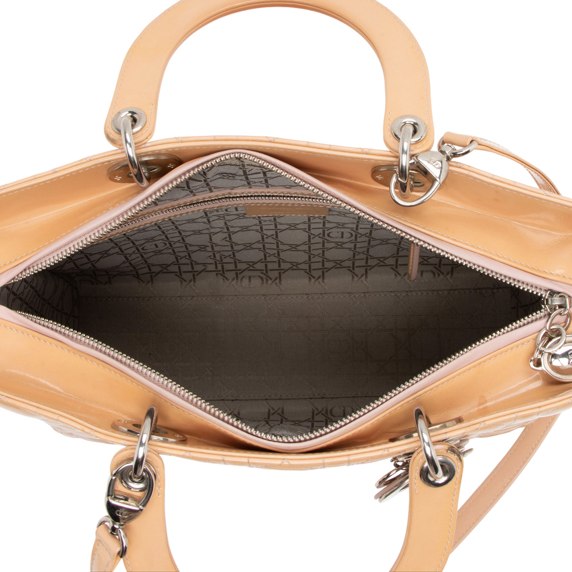 Dior Patent Leather Lady Dior Large Tote (SHF-2qzbI4)