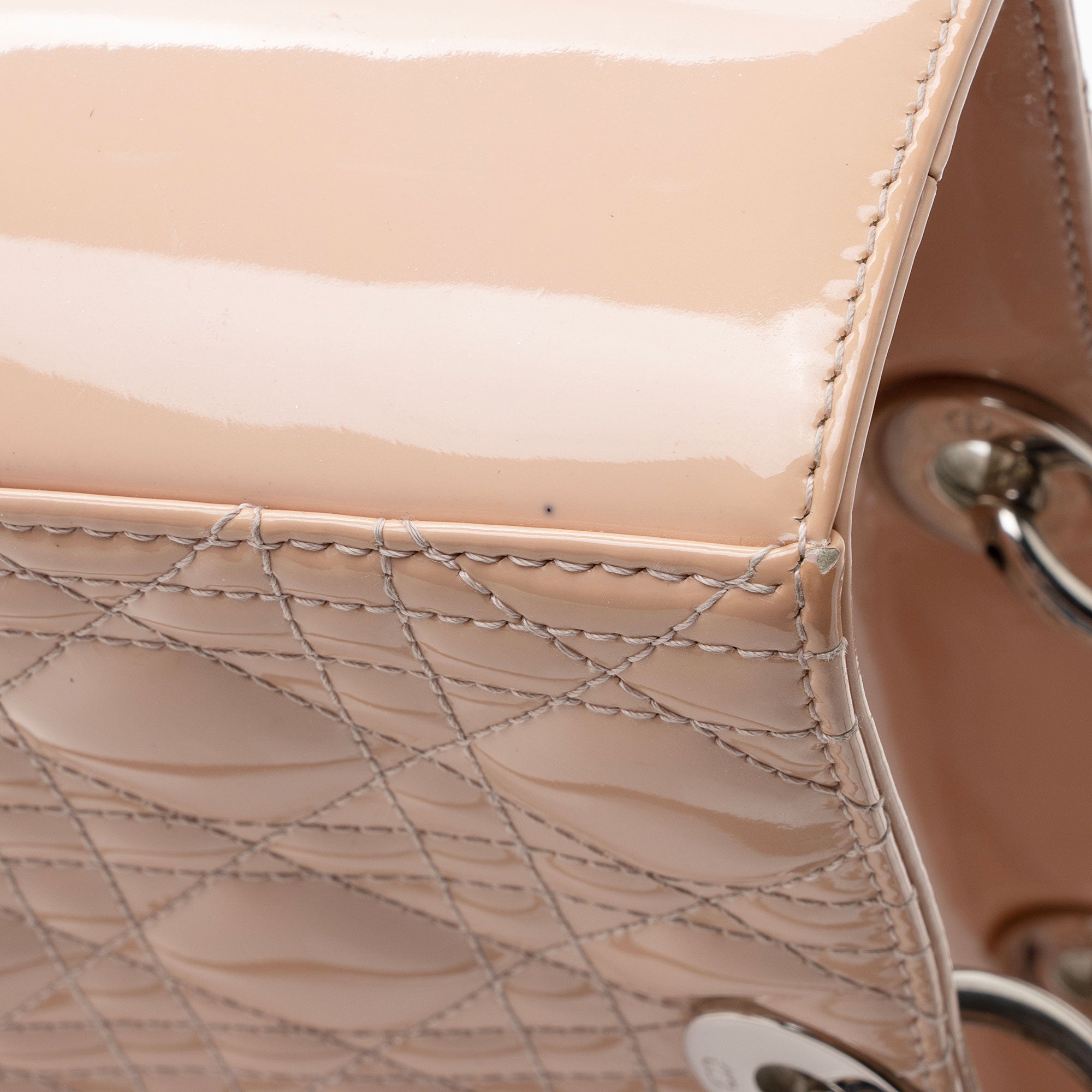 Dior Patent Leather Lady Dior Large Tote (SHF-oF5d9t)