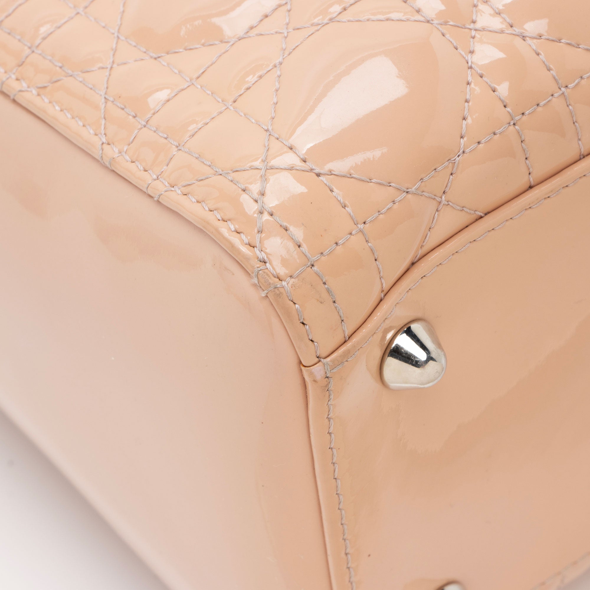 Dior Patent Leather Lady Dior Large Tote (SHF-oF5d9t)