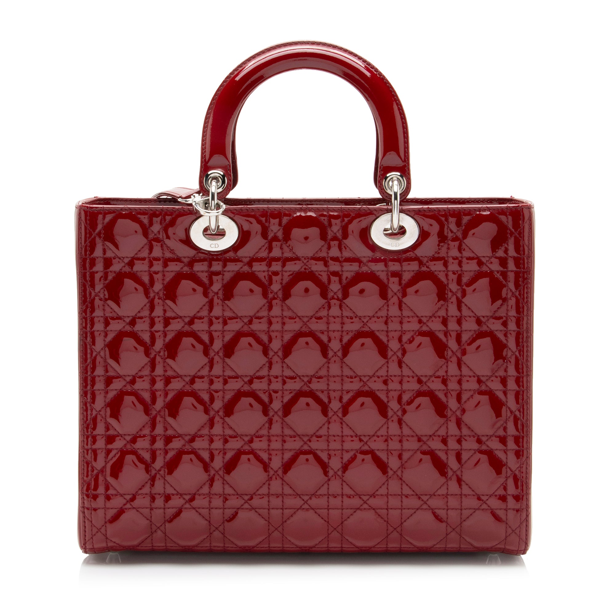 Dior Patent Leather Lady Dior Large Tote (SHF-91E8TQ)