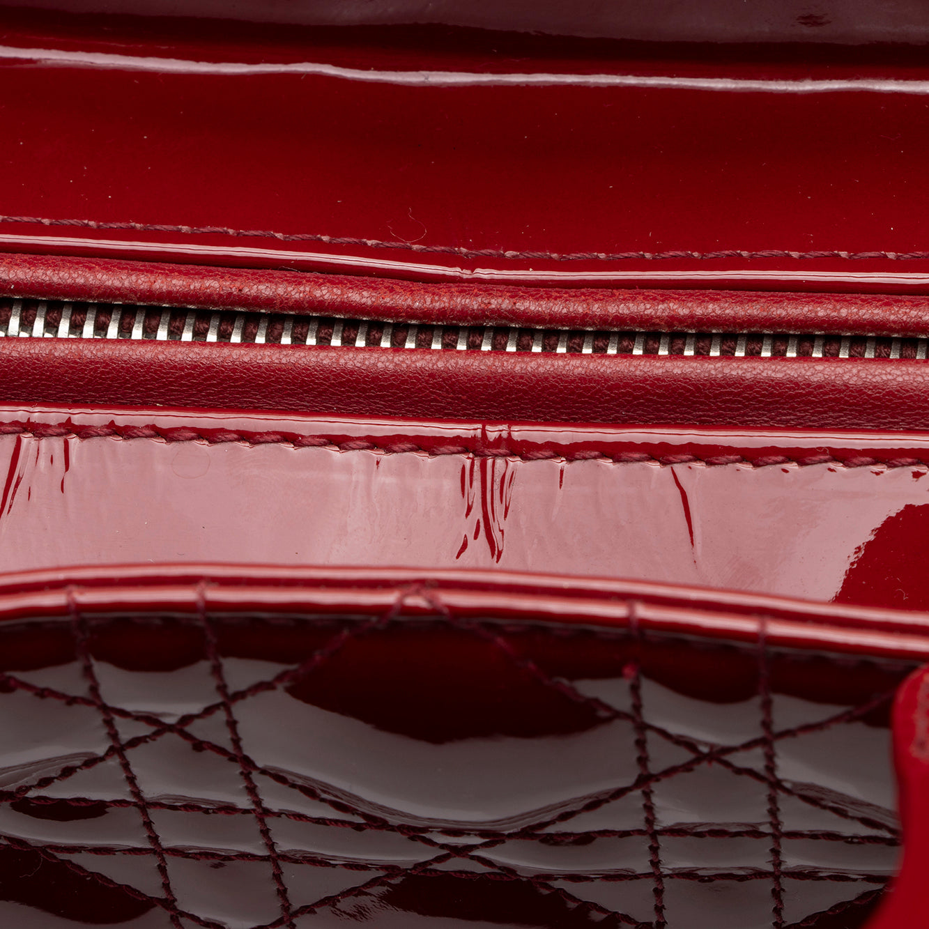 Dior Patent Leather Lady Dior Large Tote (SHF-91E8TQ)