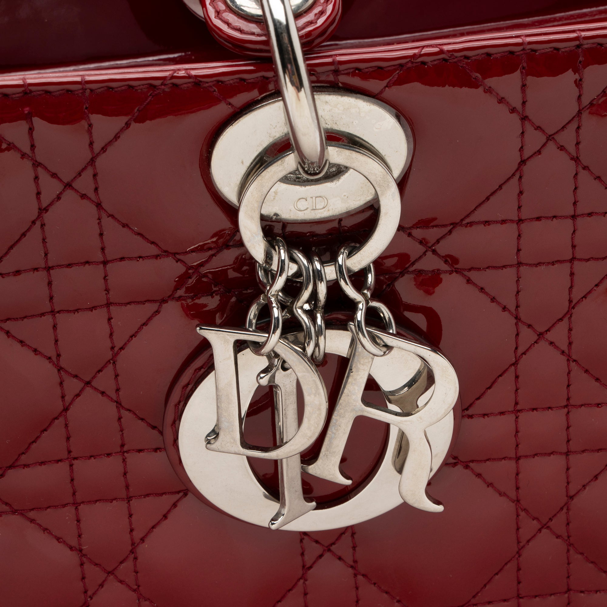 Dior Patent Leather Lady Dior Large Tote (SHF-91E8TQ)