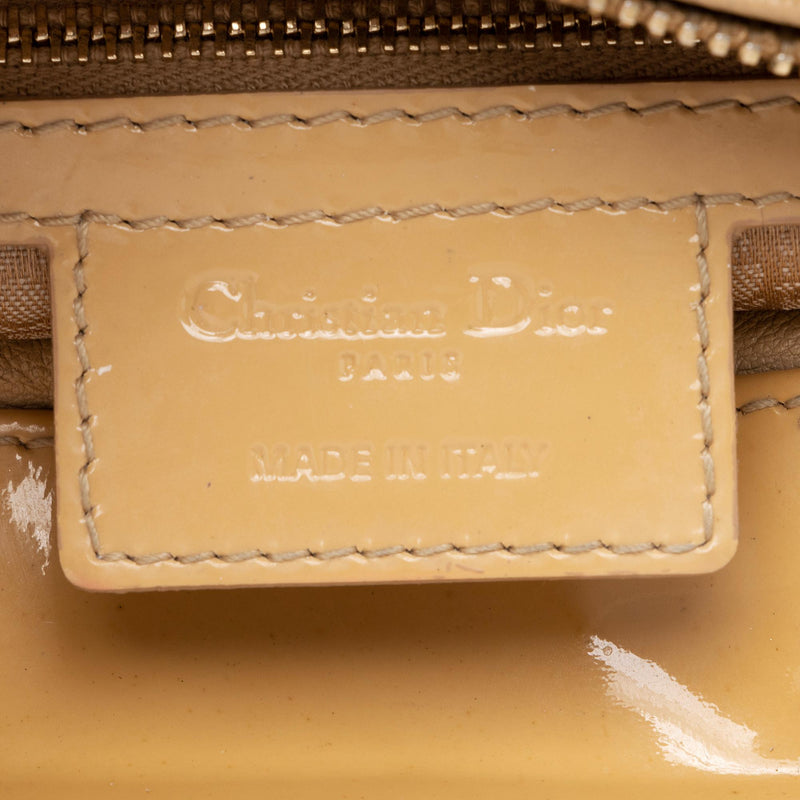 Dior Patent Leather Lady Dior Medium Tote (SHF-l6Ix36)