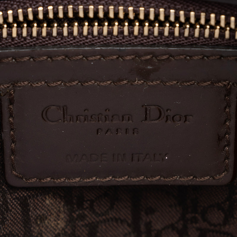 Dior Patent Leather Lady Dior Medium Tote (SHF-c6eBWA)