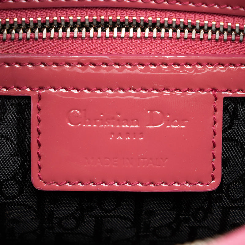 Dior Patent Leather Lady Dior Medium Tote (SHF-9SFjWH)