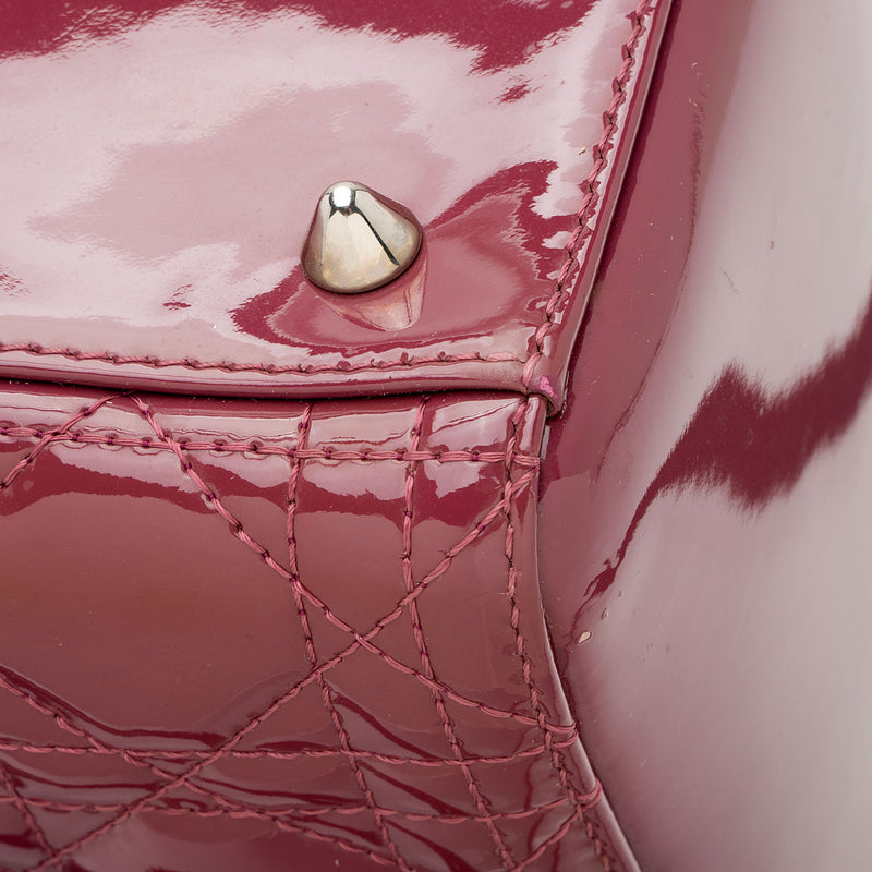 Dior Patent Leather Lady Dior Medium Tote (SHF-Tr4vgf)