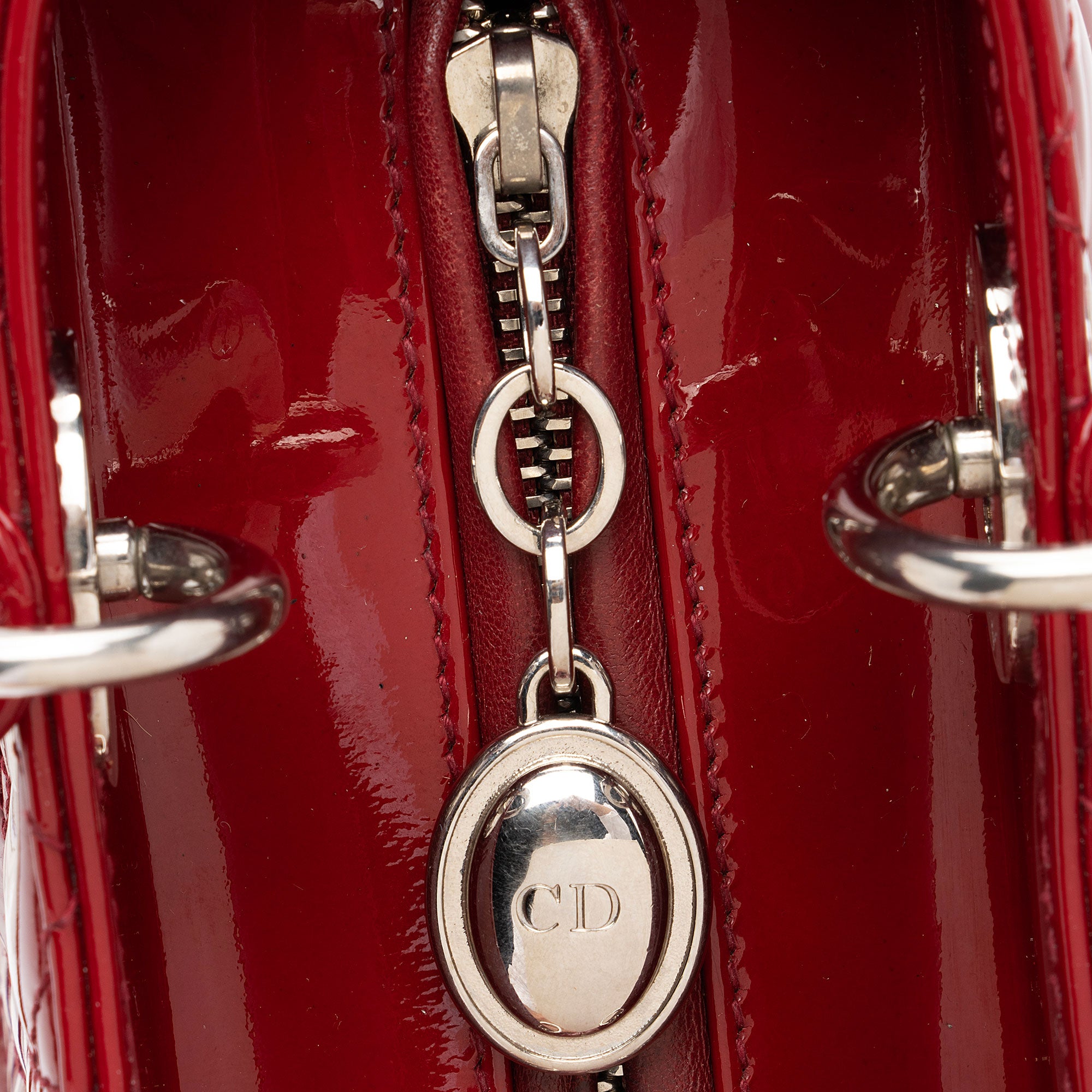 Dior Patent Leather Lady Dior Medium Tote (SHF-Wd5jCB)