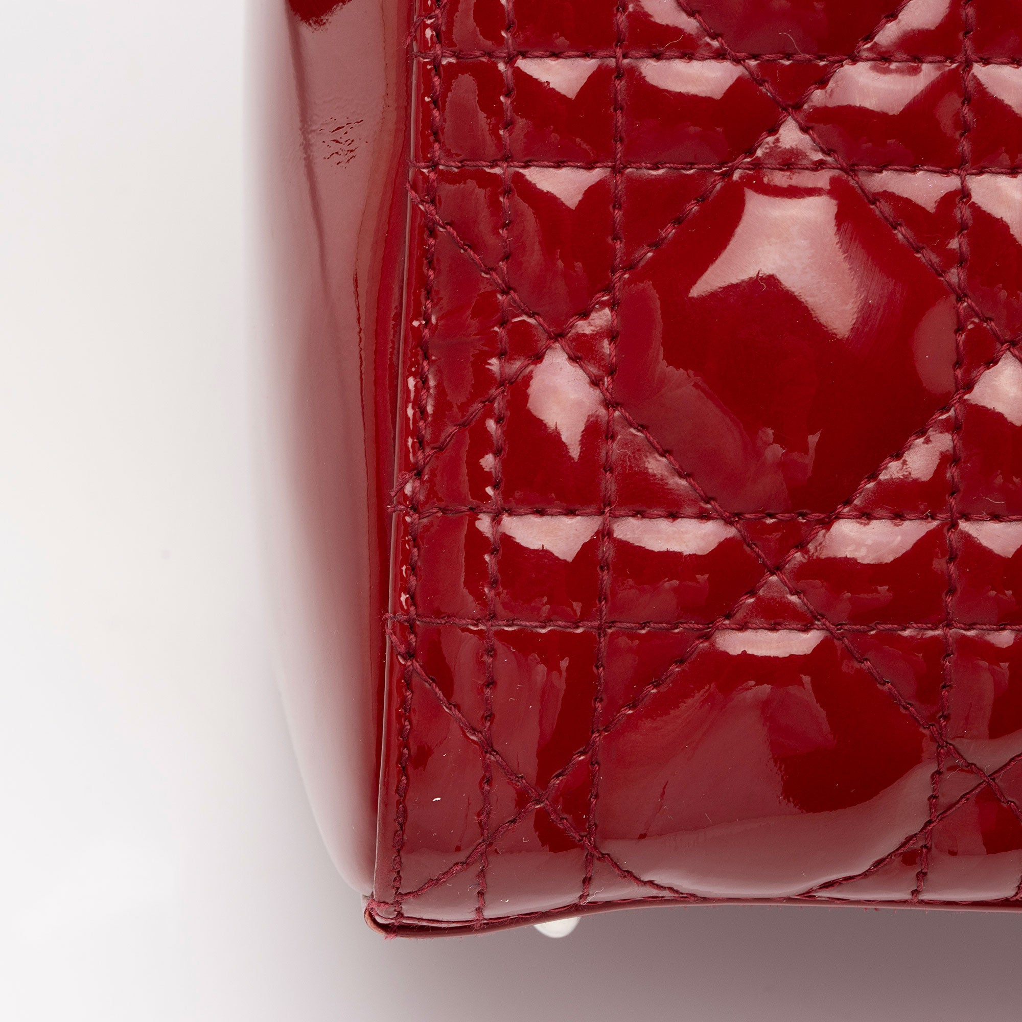 Dior Patent Leather Lady Dior Medium Tote (SHF-Wd5jCB)