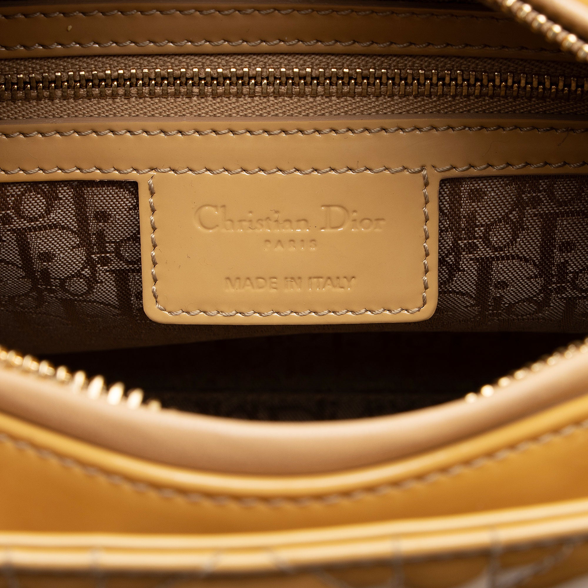 Dior Patent Leather Lady Dior Medium Tote