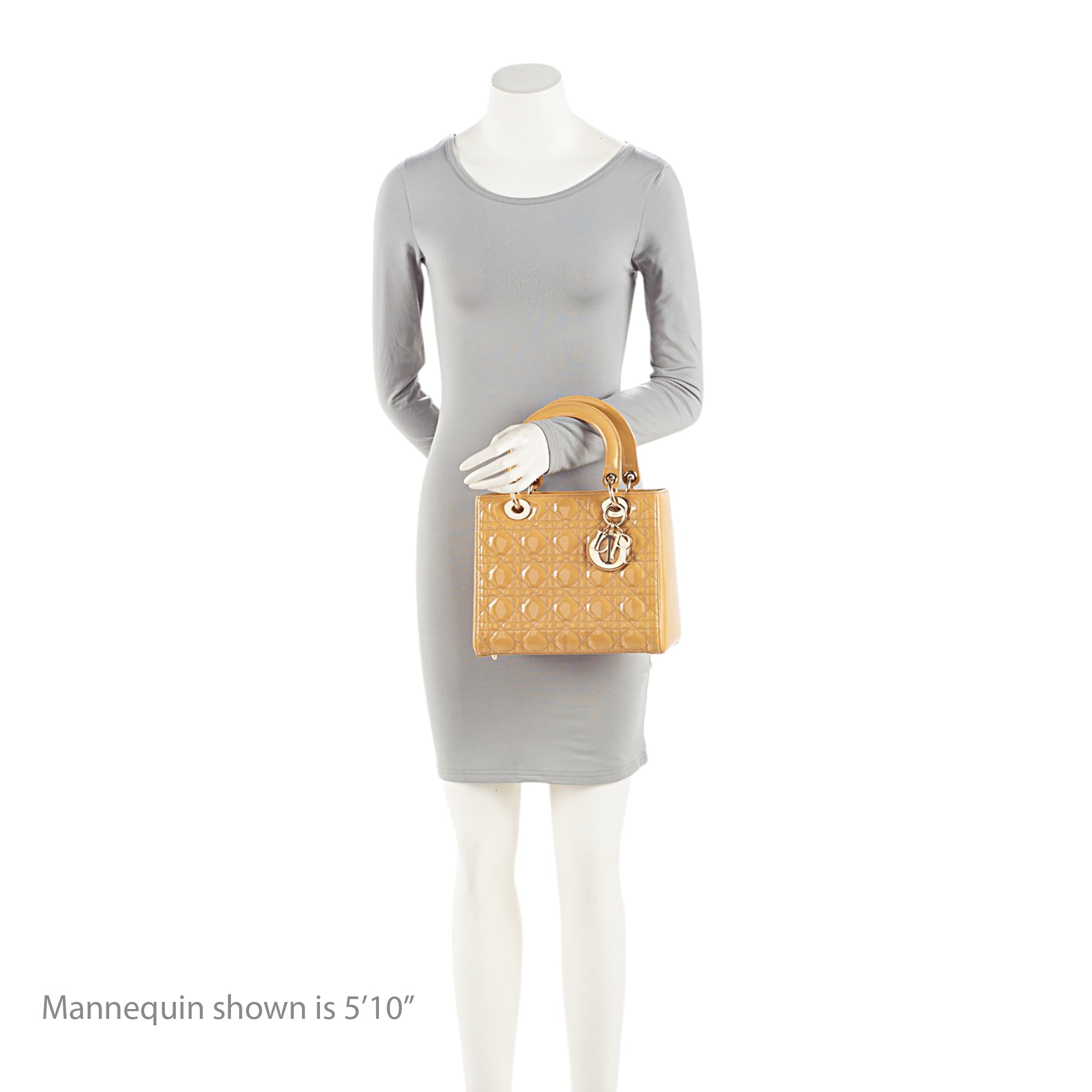 Dior Patent Leather Lady Dior Medium Tote