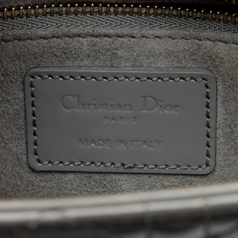 Dior Patent Leather Lady Dior Small Tote (SHF-fRTMgi)