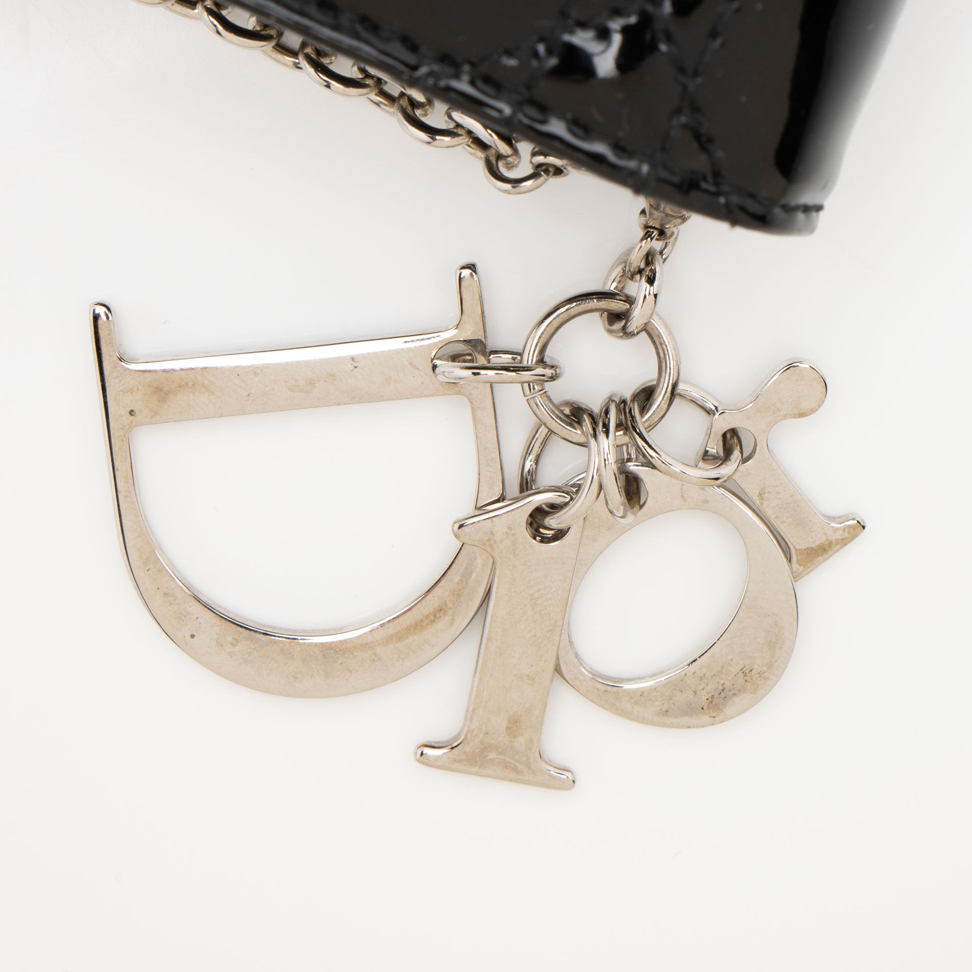 Dior Patent Leather Lady Dior Wallet on Chain