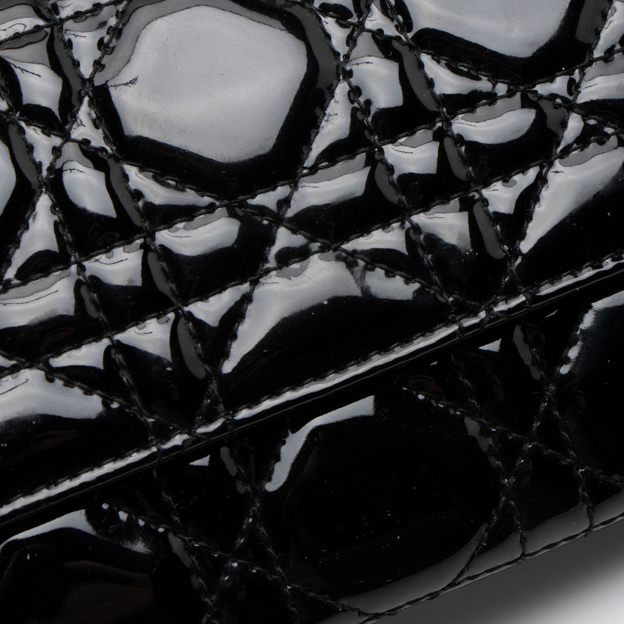 Dior Patent Leather Lady Dior Wallet on Chain