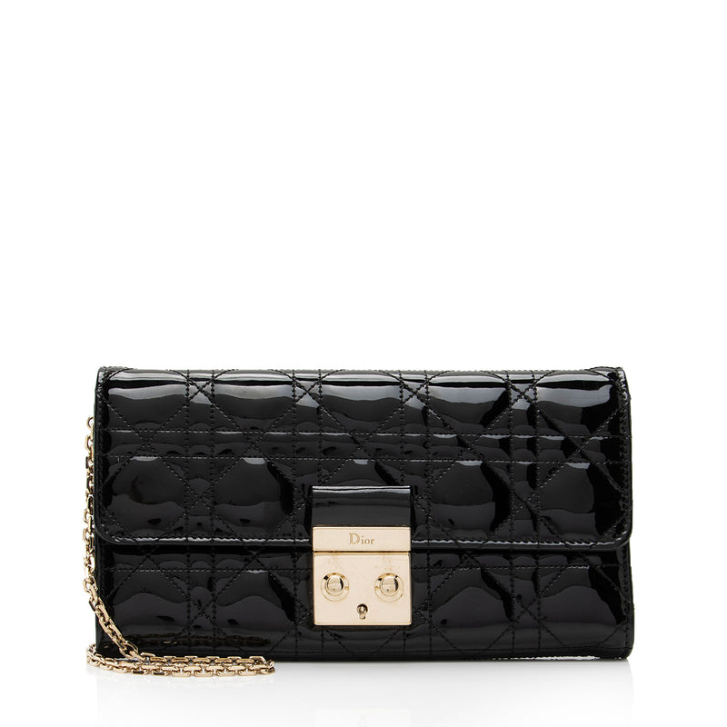 Dior Patent Leather New Lock Wallet on Chain Bag (SHF-eBi4SG)