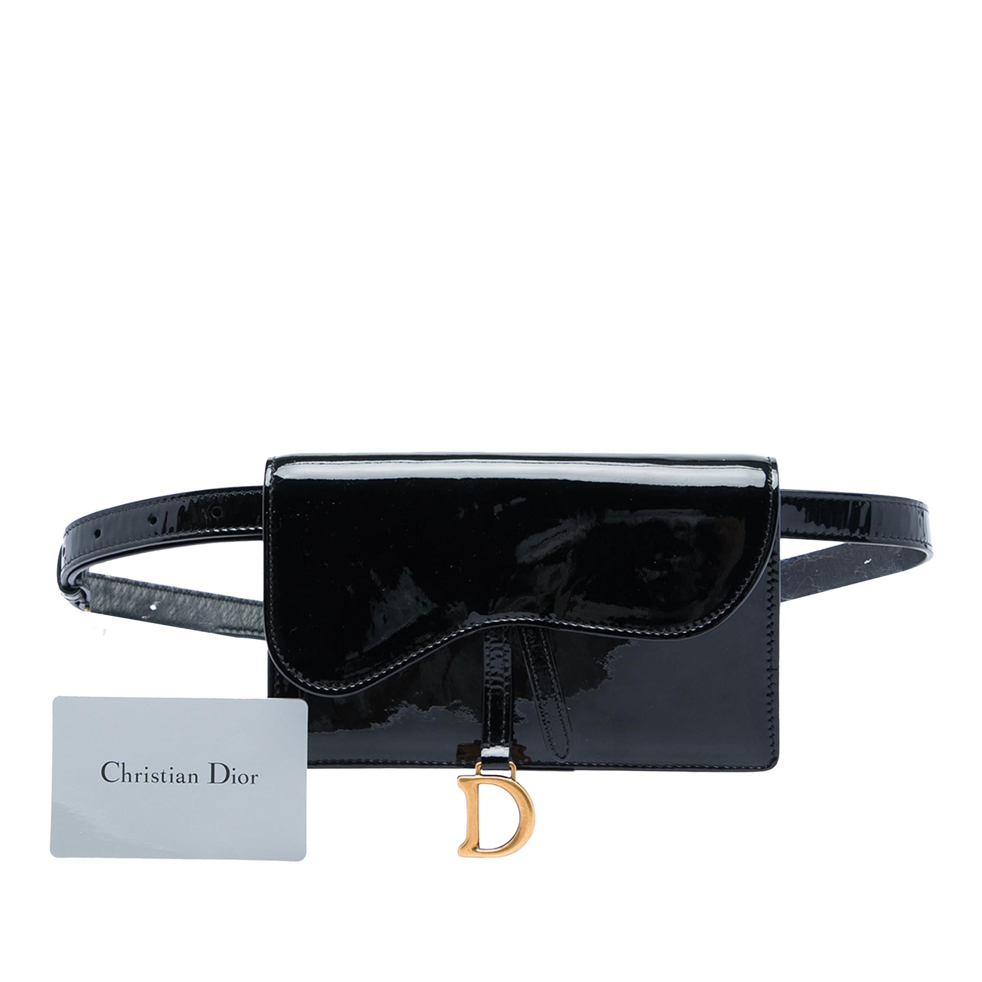 Dior Patent Saddle Belt Bag