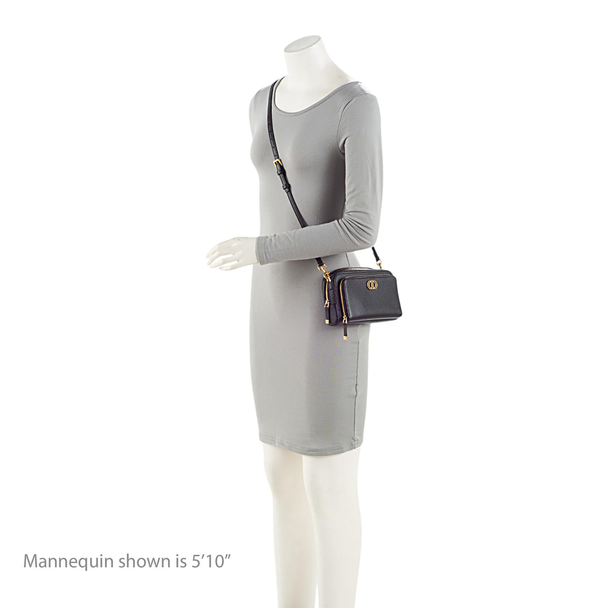 Dior Pebbled Leather Caro Double Pouch Crossbody