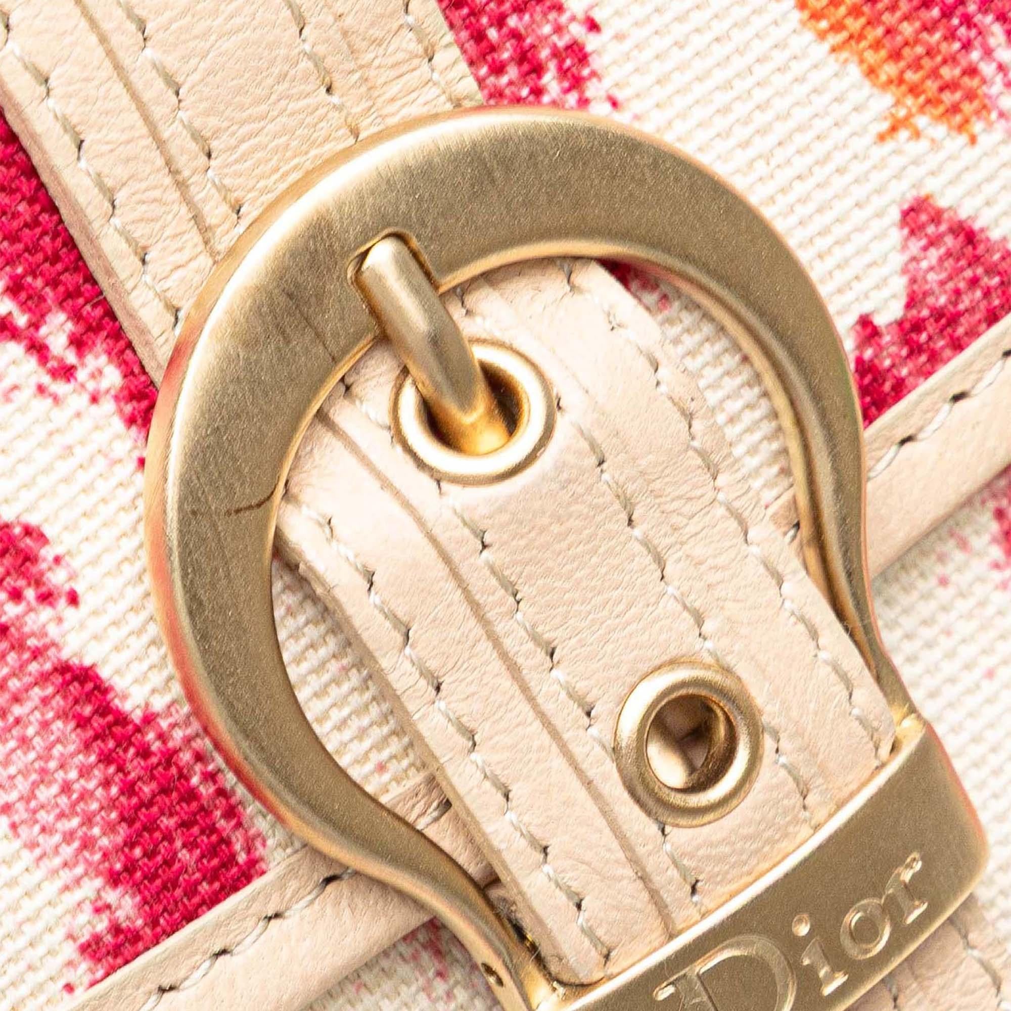 Dior Printed Canvas Buckle Strap Flap Wallet