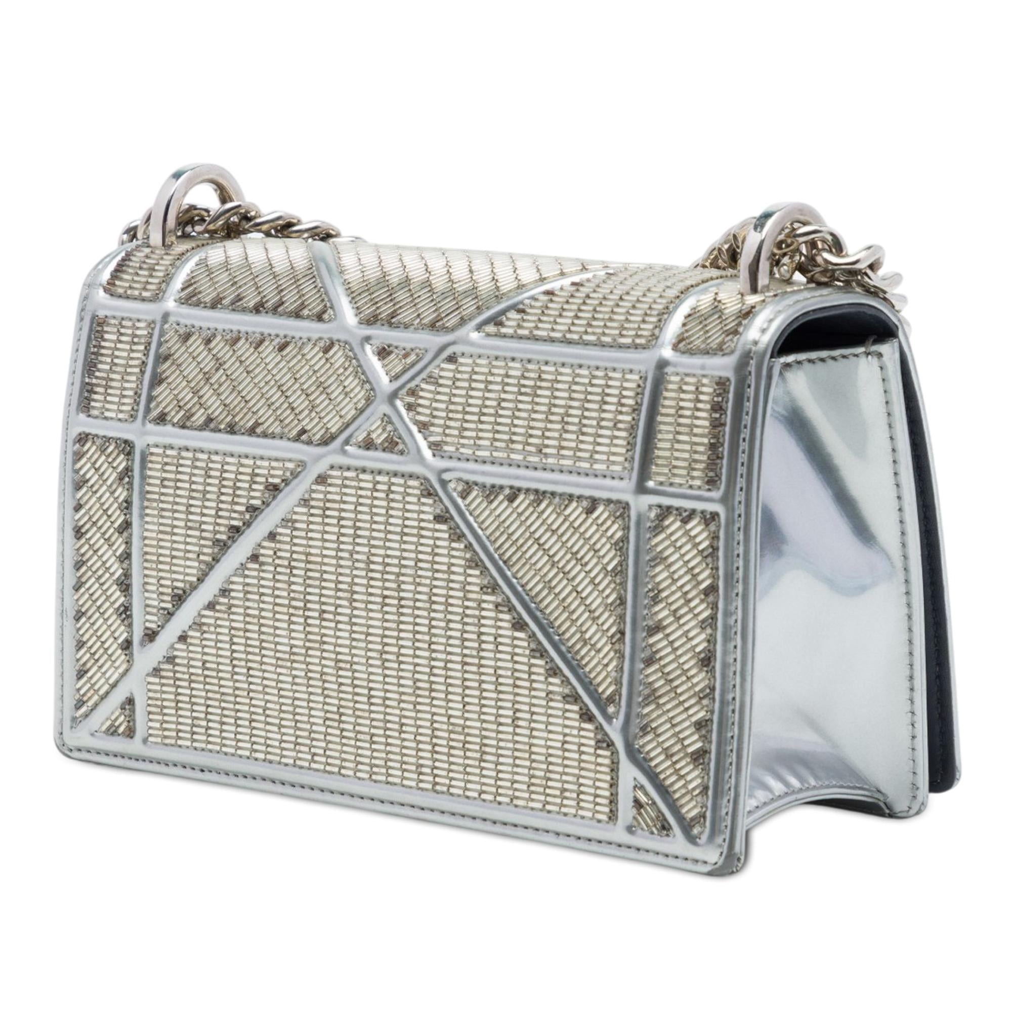 Dior Small Calfskin Diorama Crystal Embellished Flap