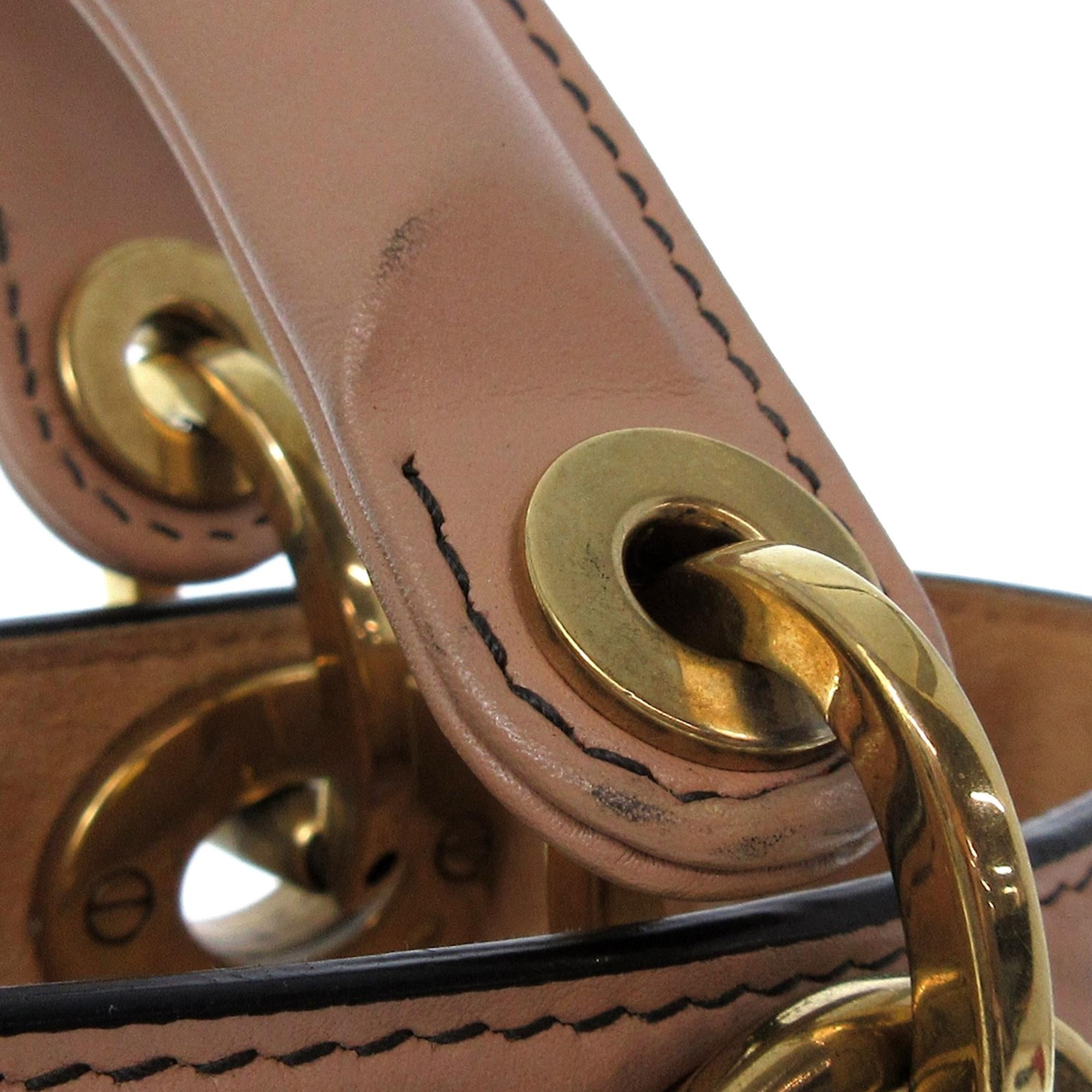 Dior Small Cannage Supple Lady Dior Studded Leather Satchel (SHG-AKuaqA)