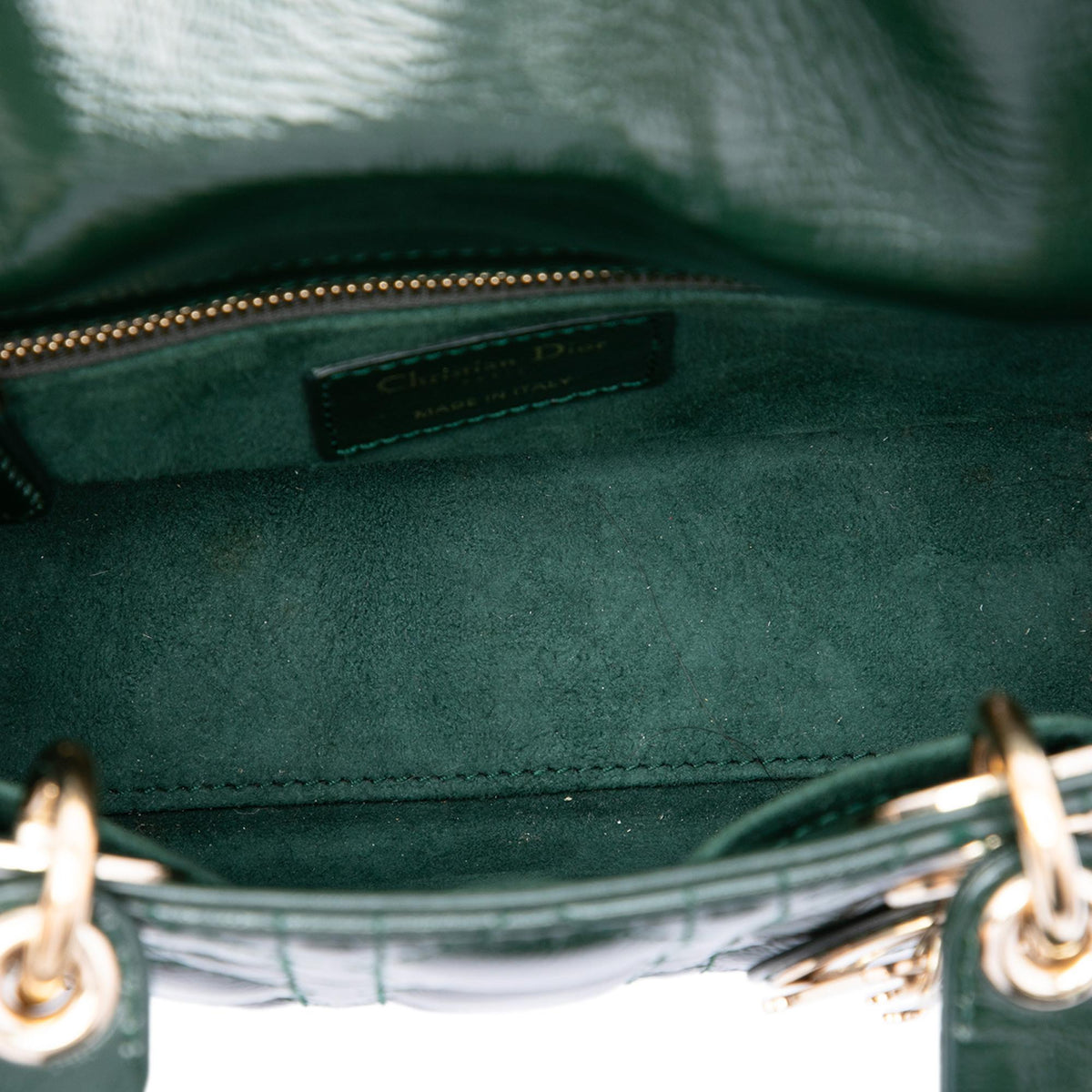 Dior Small Crinkled Patent Cannage Lady Dior