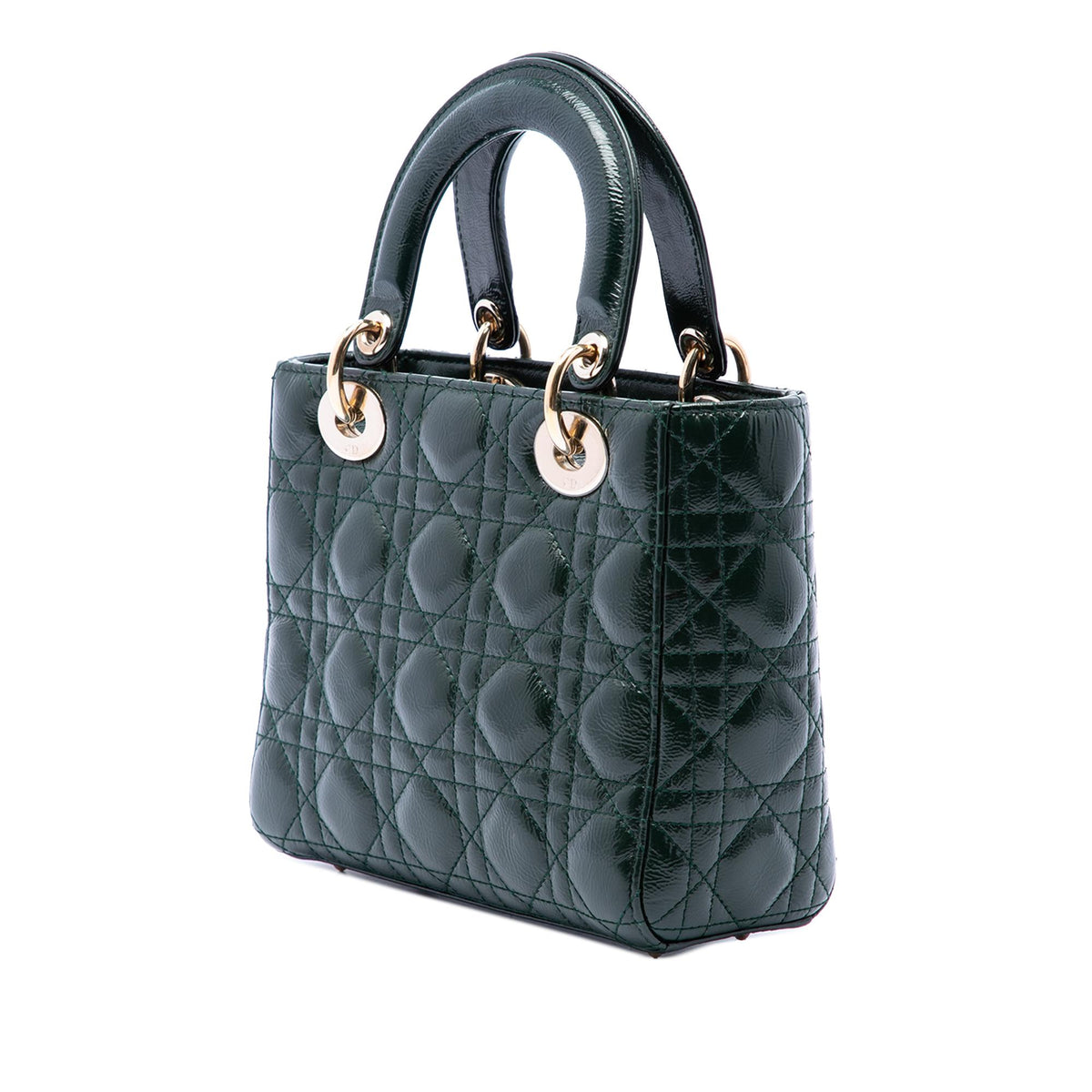 Dior Small Crinkled Patent Cannage Lady Dior