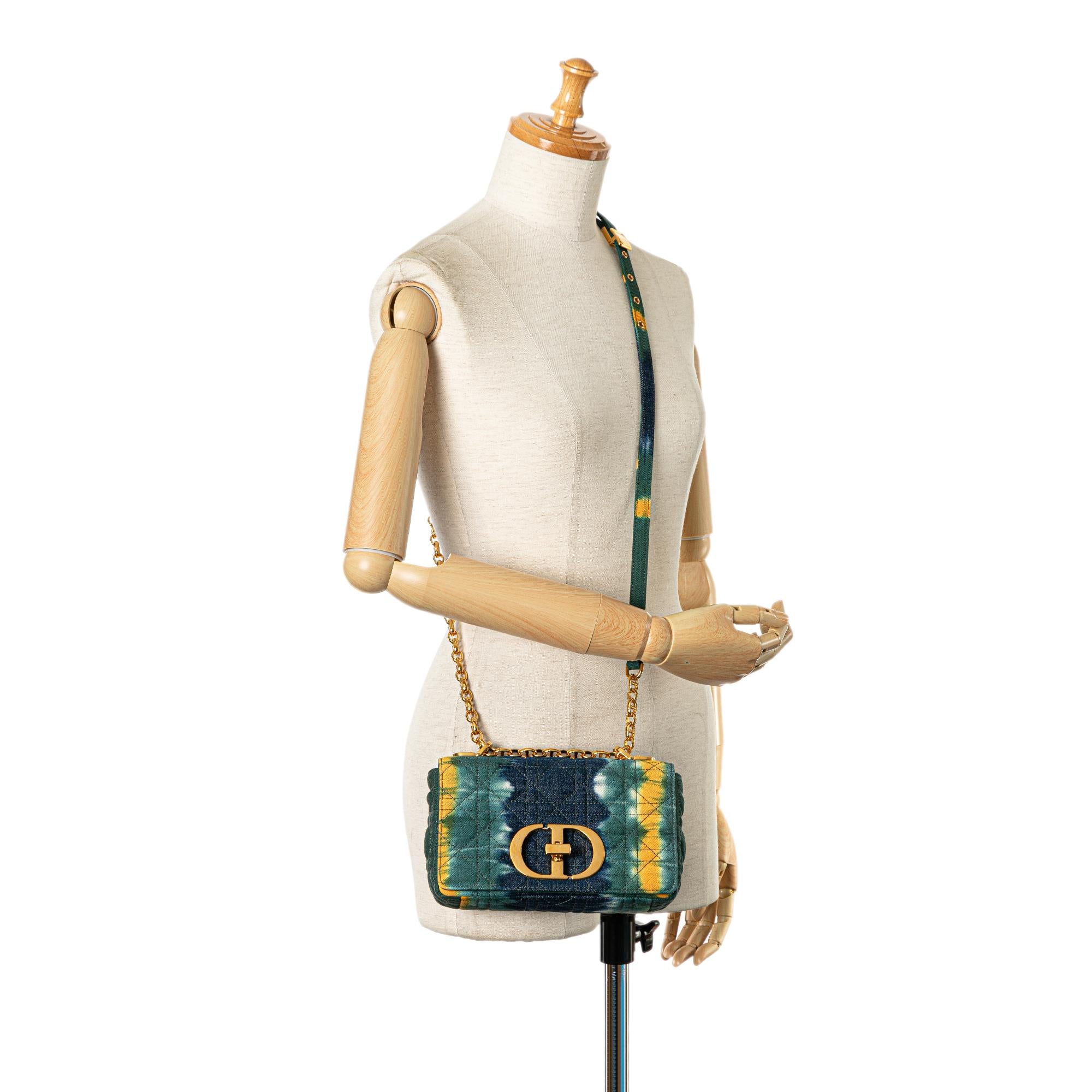 Dior Small Denim Tie-Dye Cannage Caro Bag