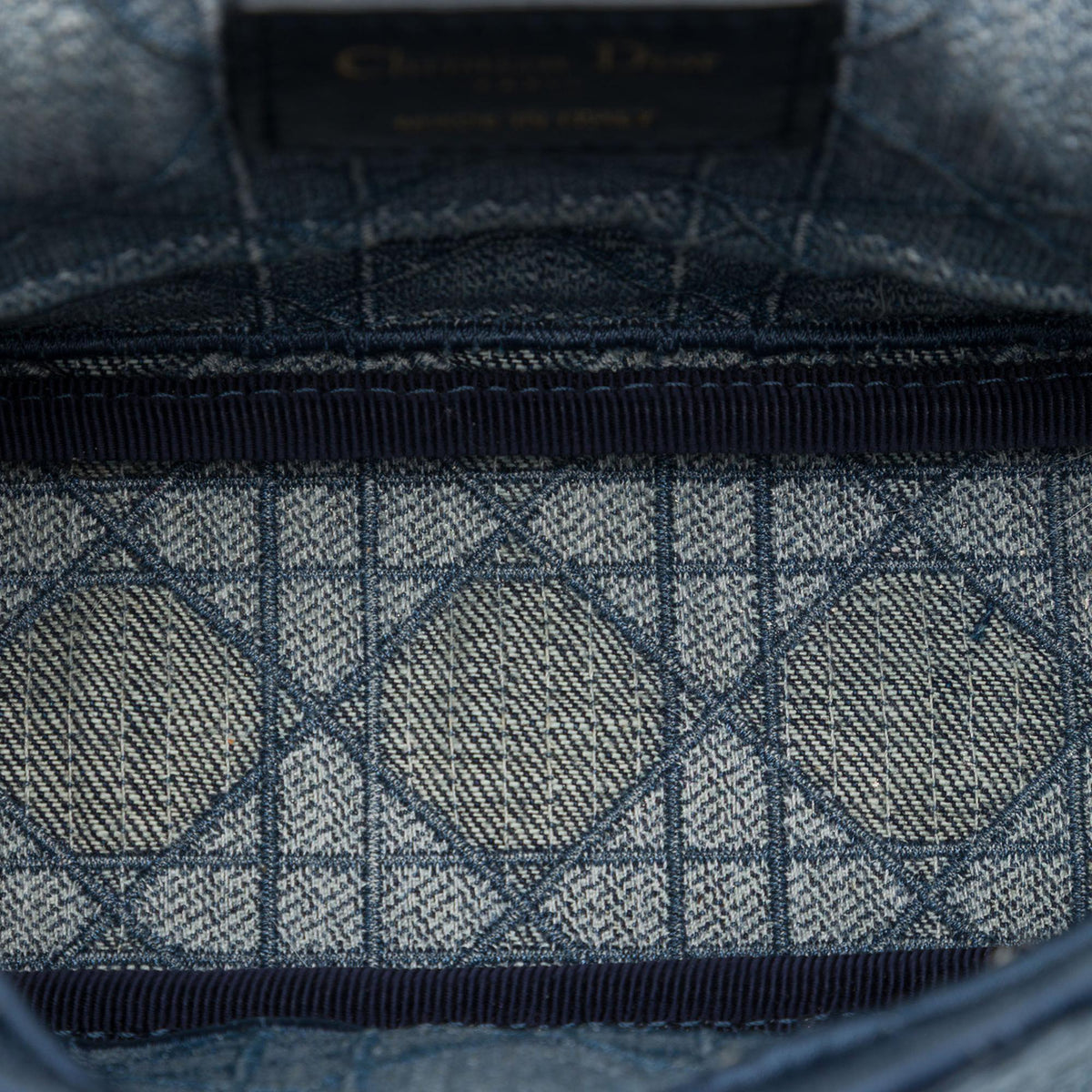 Dior Small Embroidered Denim Cannage Caro Bag