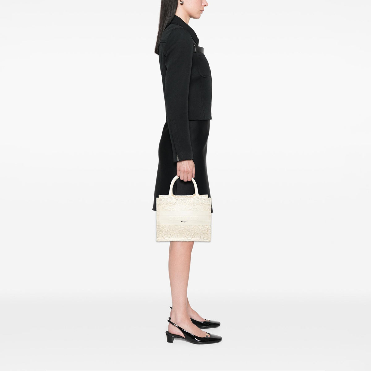 Dior Small Embroidered Mesh Macrame Book Tote