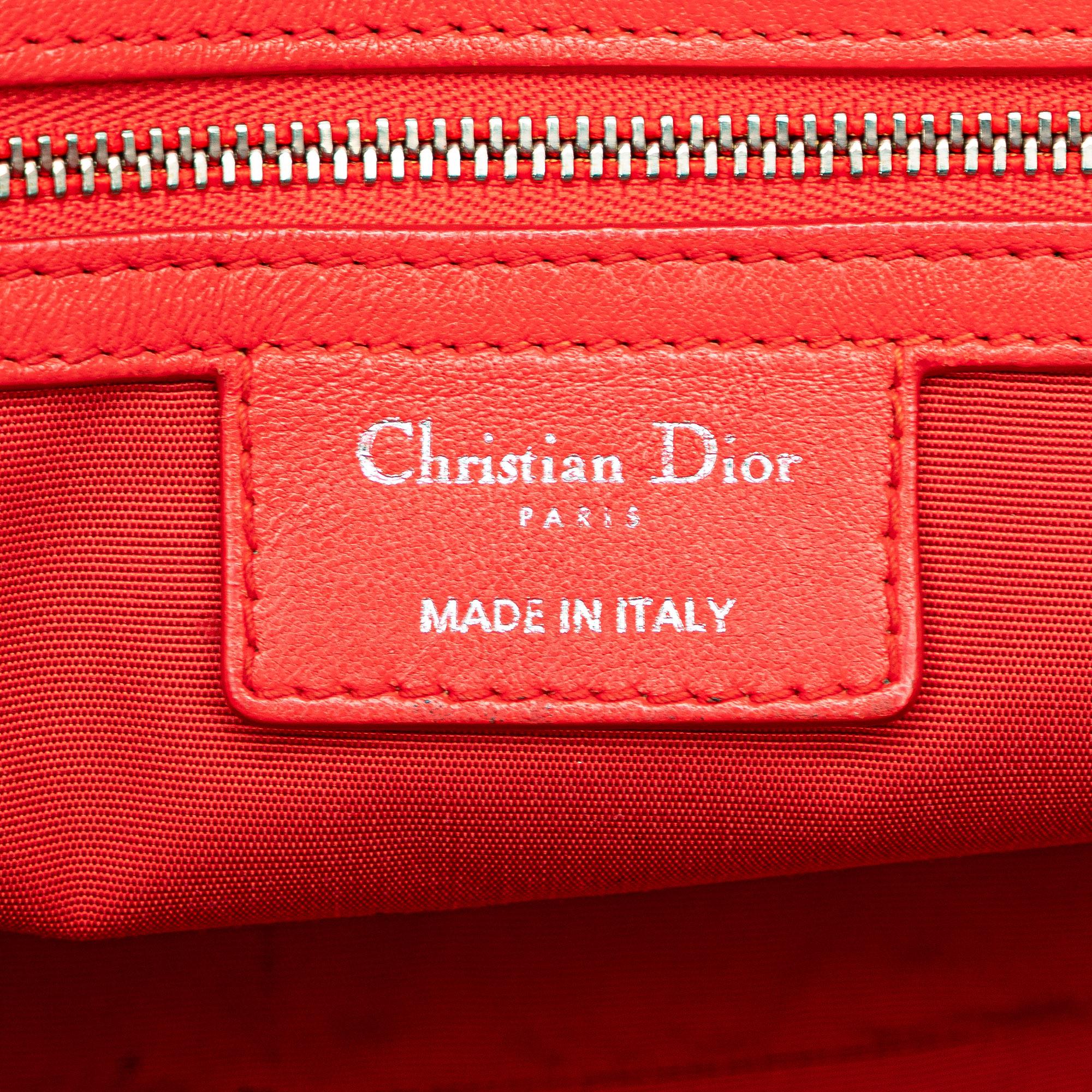 Dior Small Lambskin Cannage Soft Zip Shopping Tote (SHG-nnBORZ)