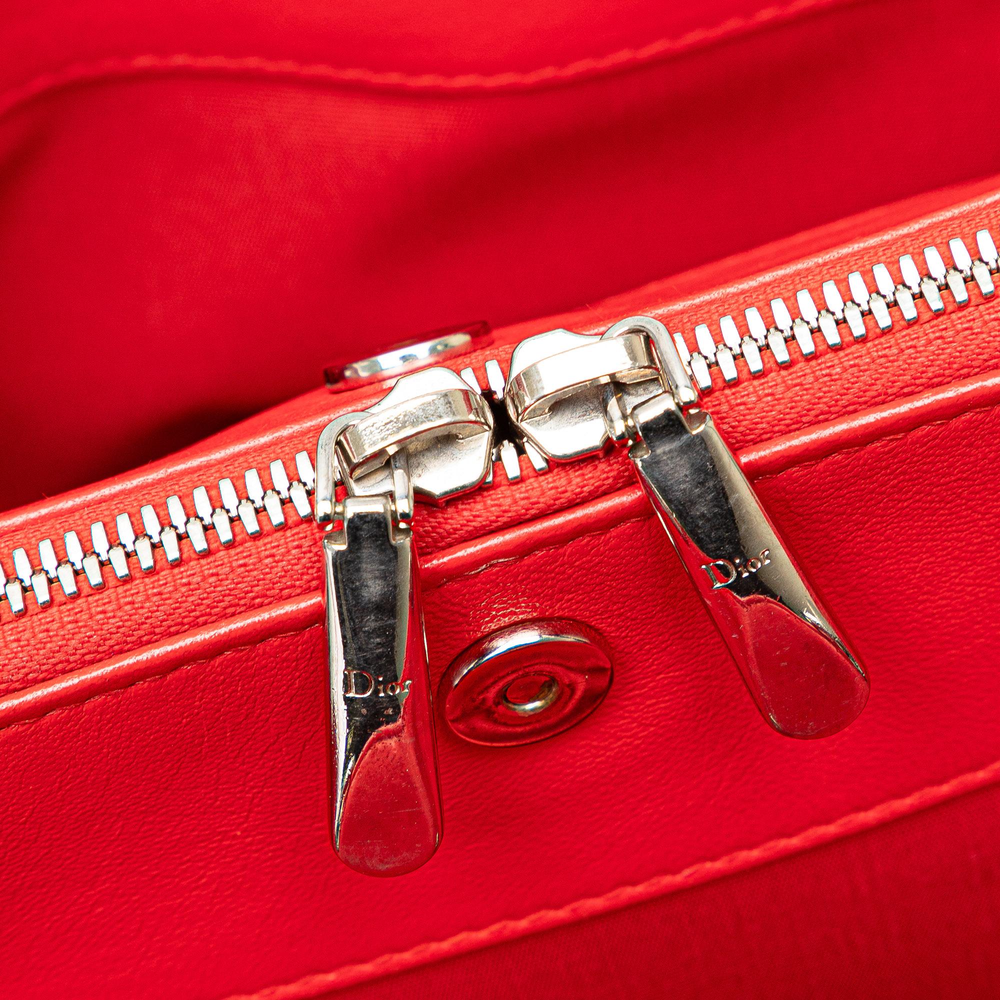 Dior Small Lambskin Cannage Soft Zip Shopping Tote (SHG-nnBORZ)