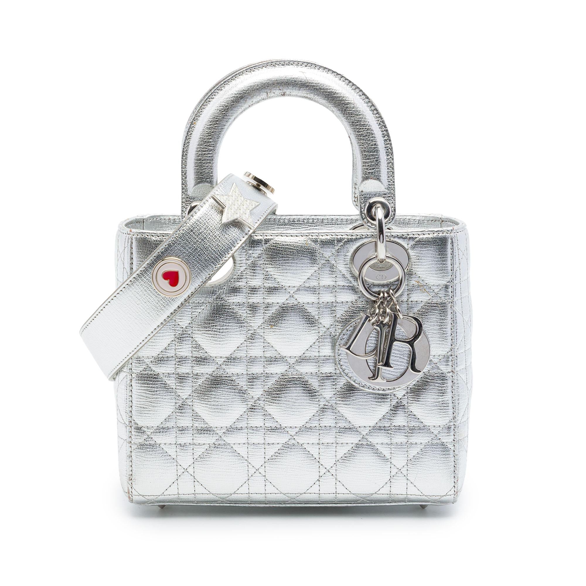 Dior Small Metallic Grained Calfskin Cannage My ABCDior Lady Dior