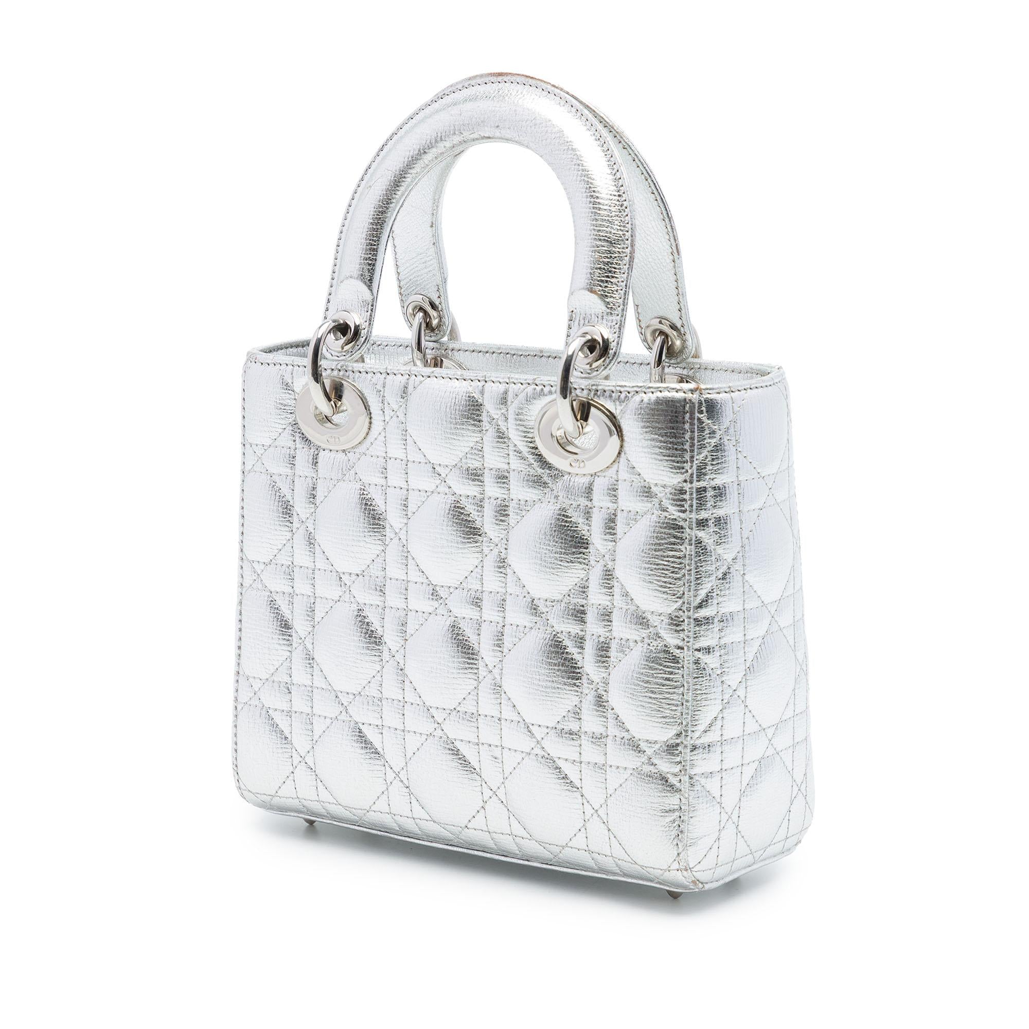Dior Small Metallic Grained Calfskin Cannage My ABCDior Lady Dior