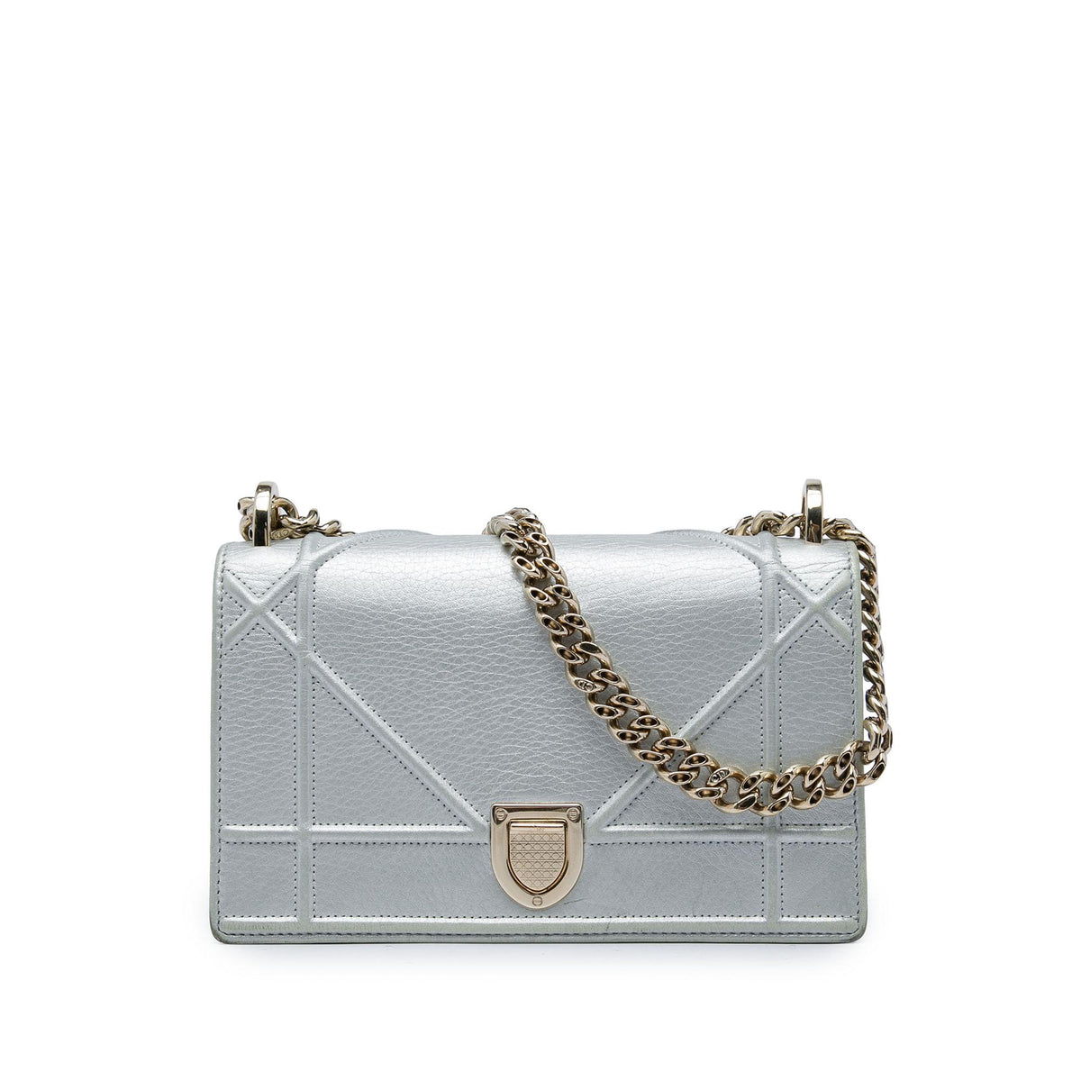 Dior Small Metallic Grained Calfskin Diorama Flap