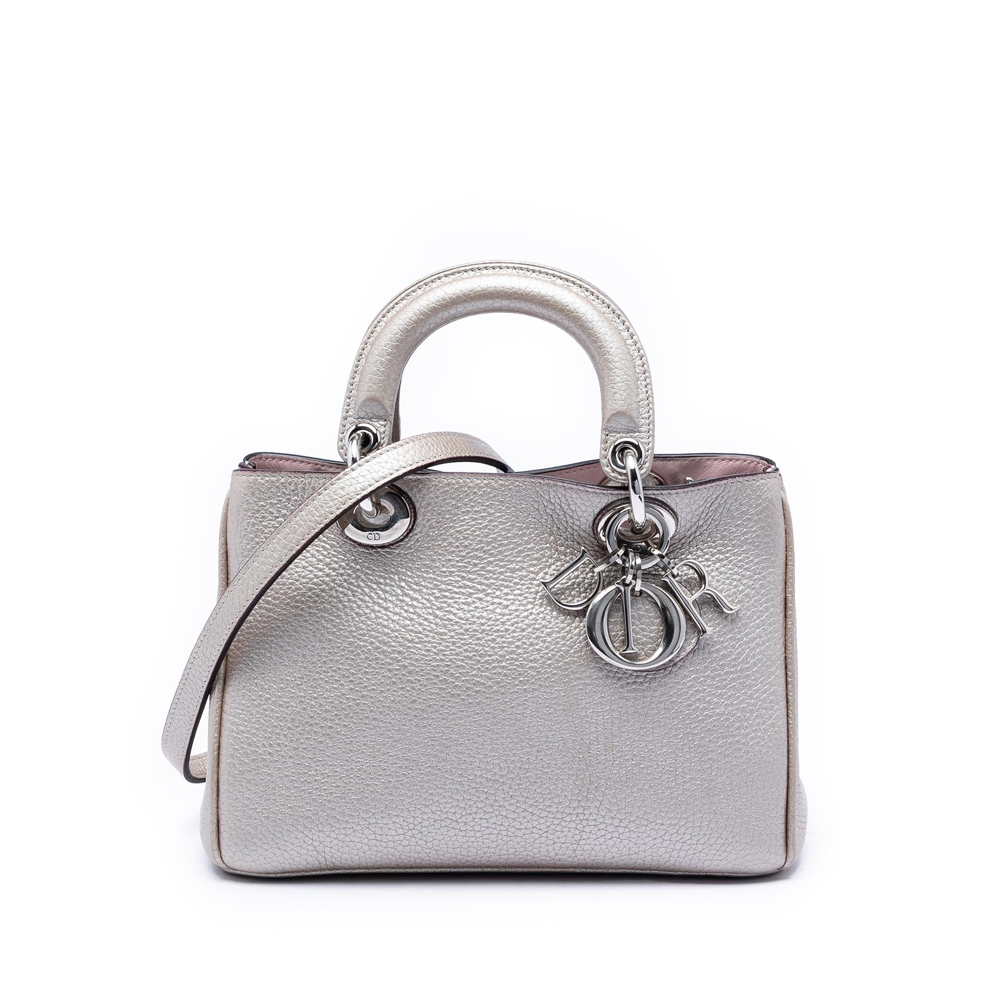 Dior Small Metallic Leather Diorissimo Satchel