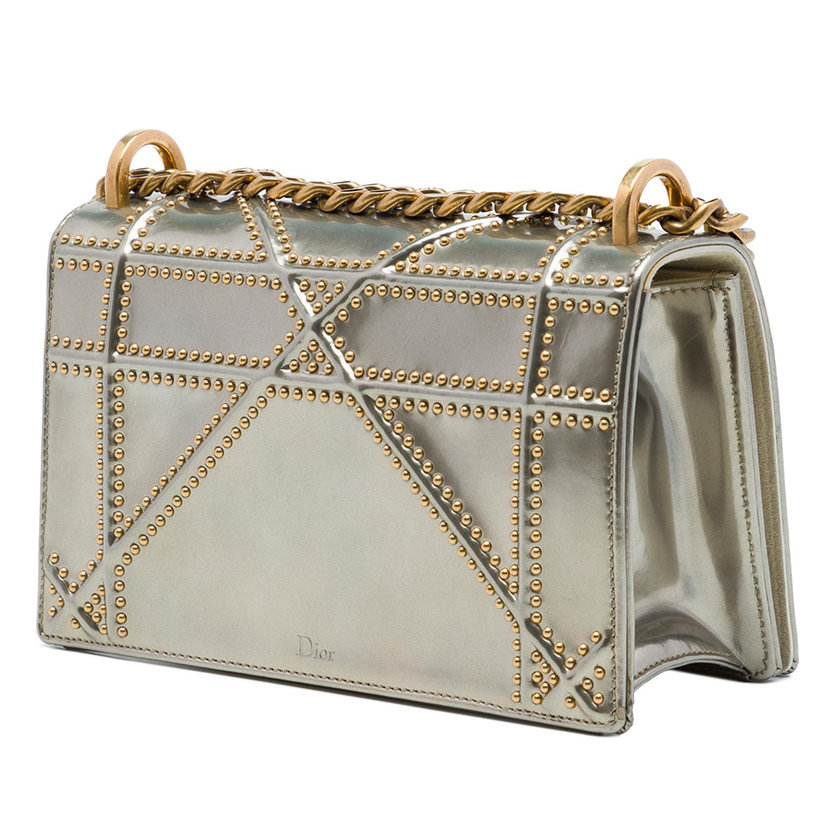 Dior Small Studded Patent Diorama Flap