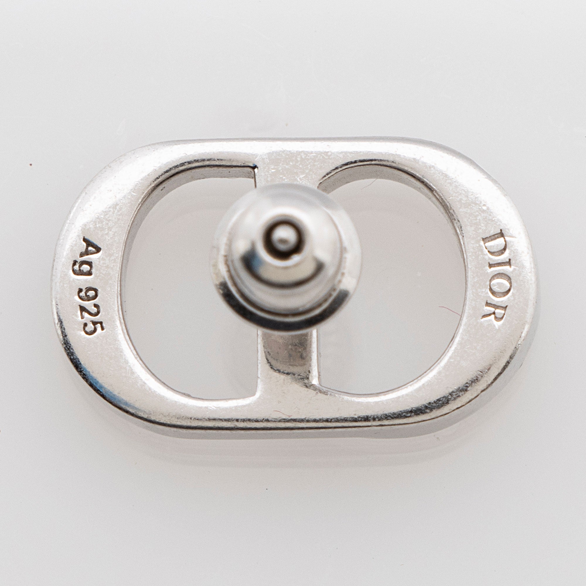 Dior Sterling Silver Crystal CD Icon Earrings