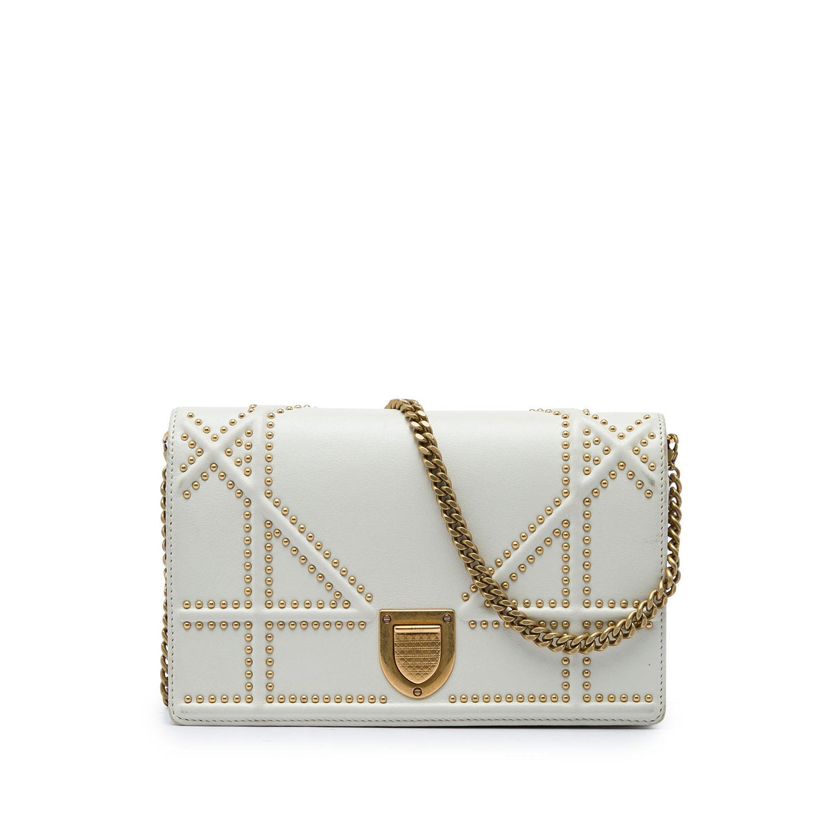 Dior Studded Calfskin Diorama Wallet on Chain