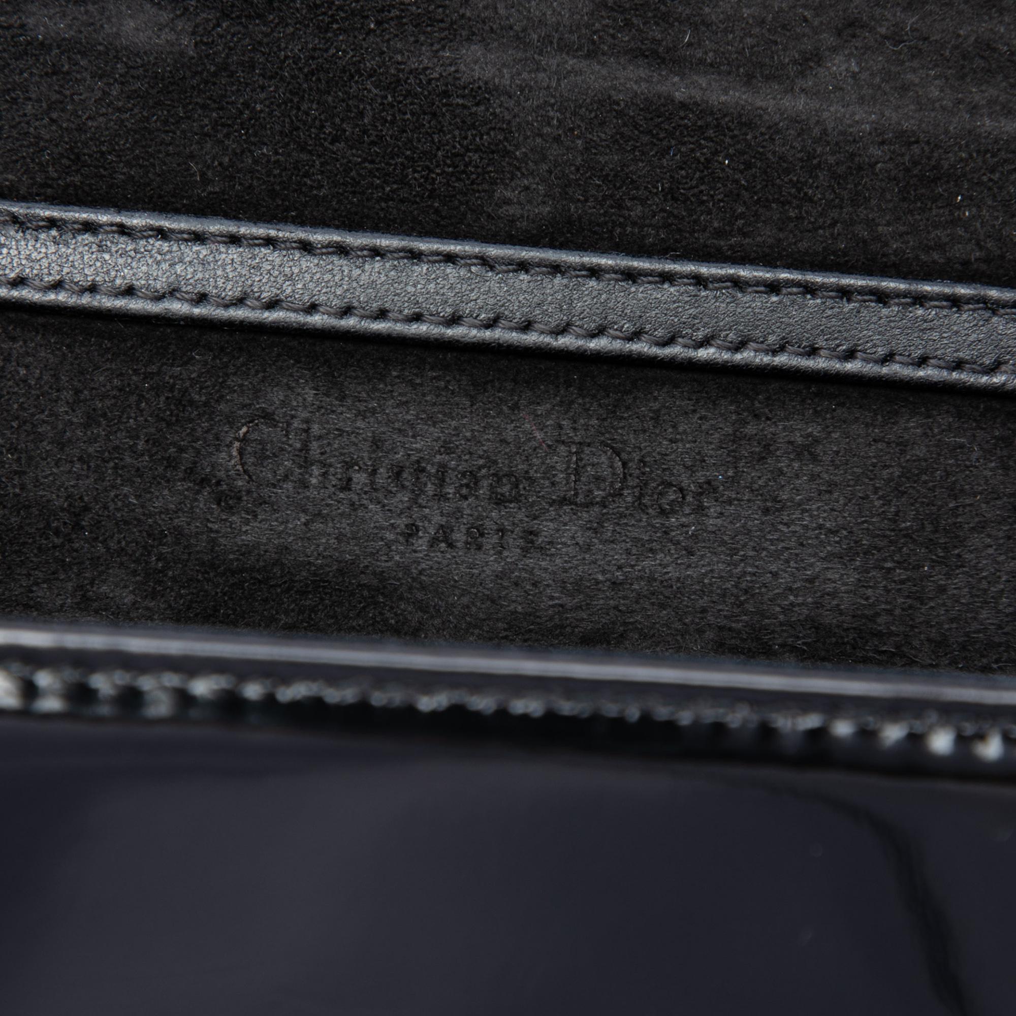 Dior Studded Patent Diorama Top Handle Wallet on Chain