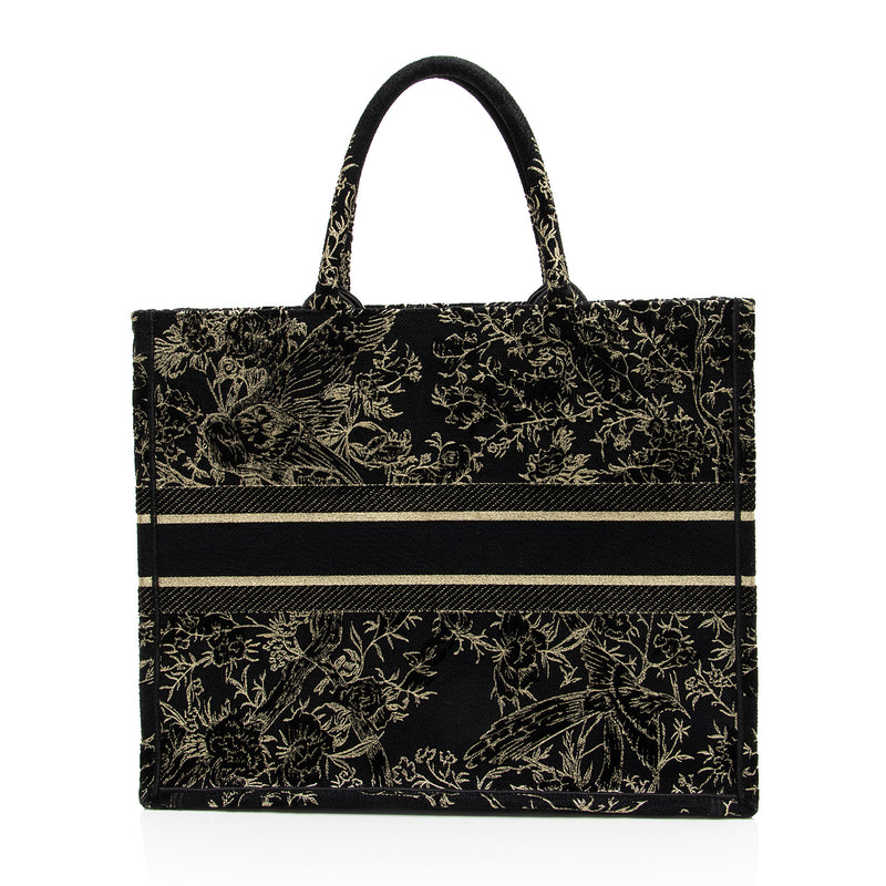 Dior Velvet Jardin d'Hiver Large Book Tote (SHF-6hqWXM)