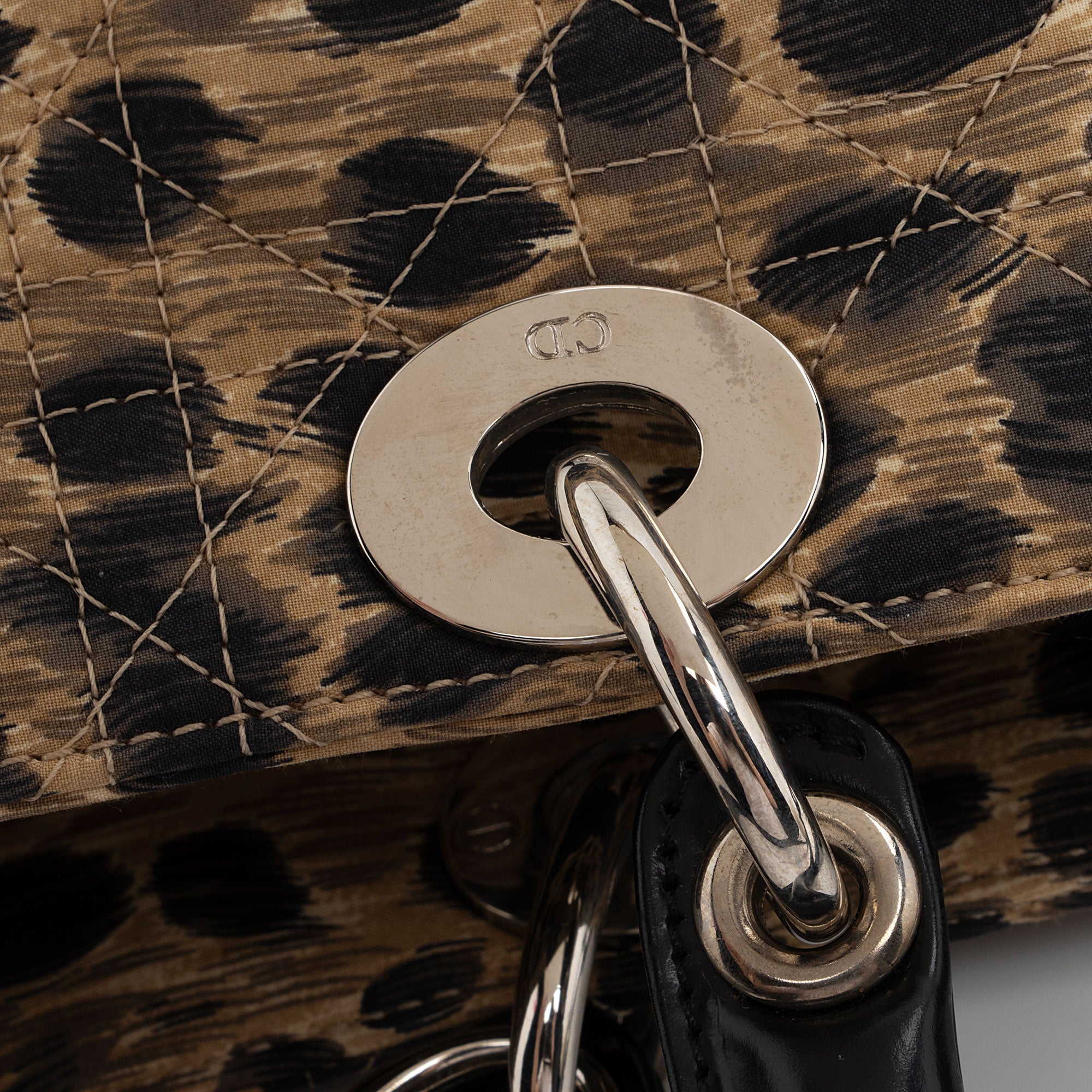 Dior Vintage Canvas Leopard Lady Dior Large Tote (SHF-ec5zqj)