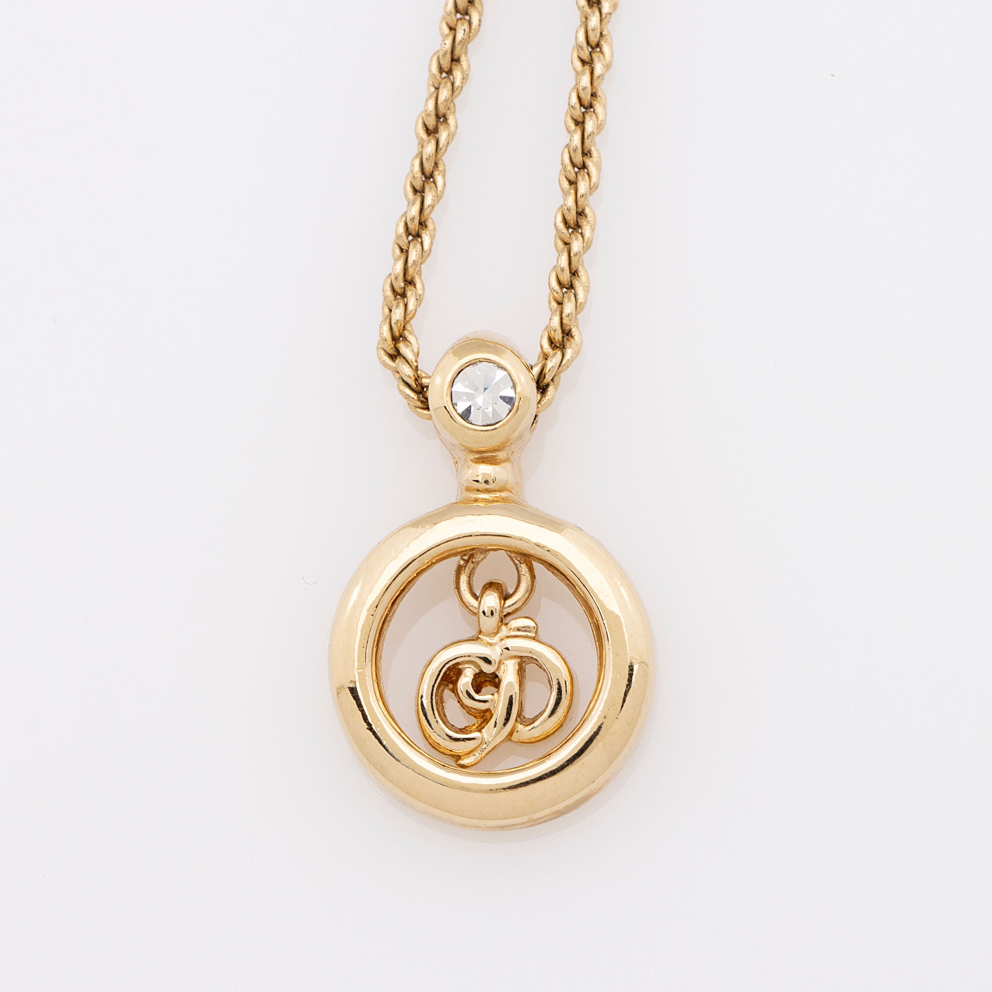 Dior Vintage Crystal CD Necklace
