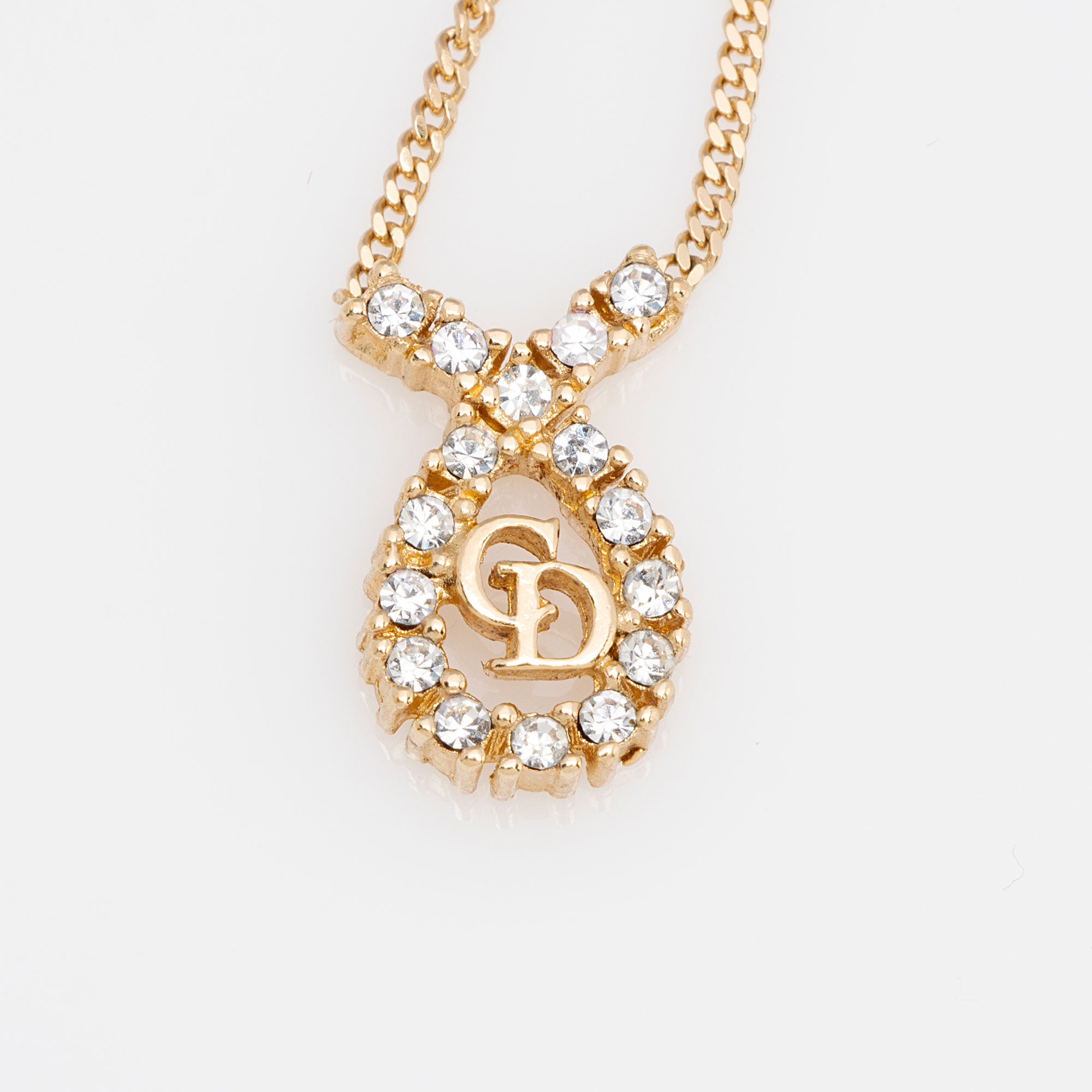 Dior Vintage Crystal Teardrop Necklace